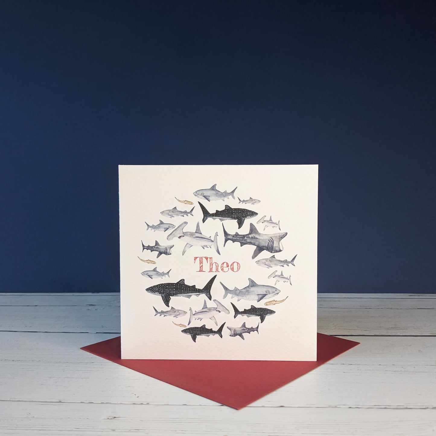 Personalised Greetings Card - Sharks