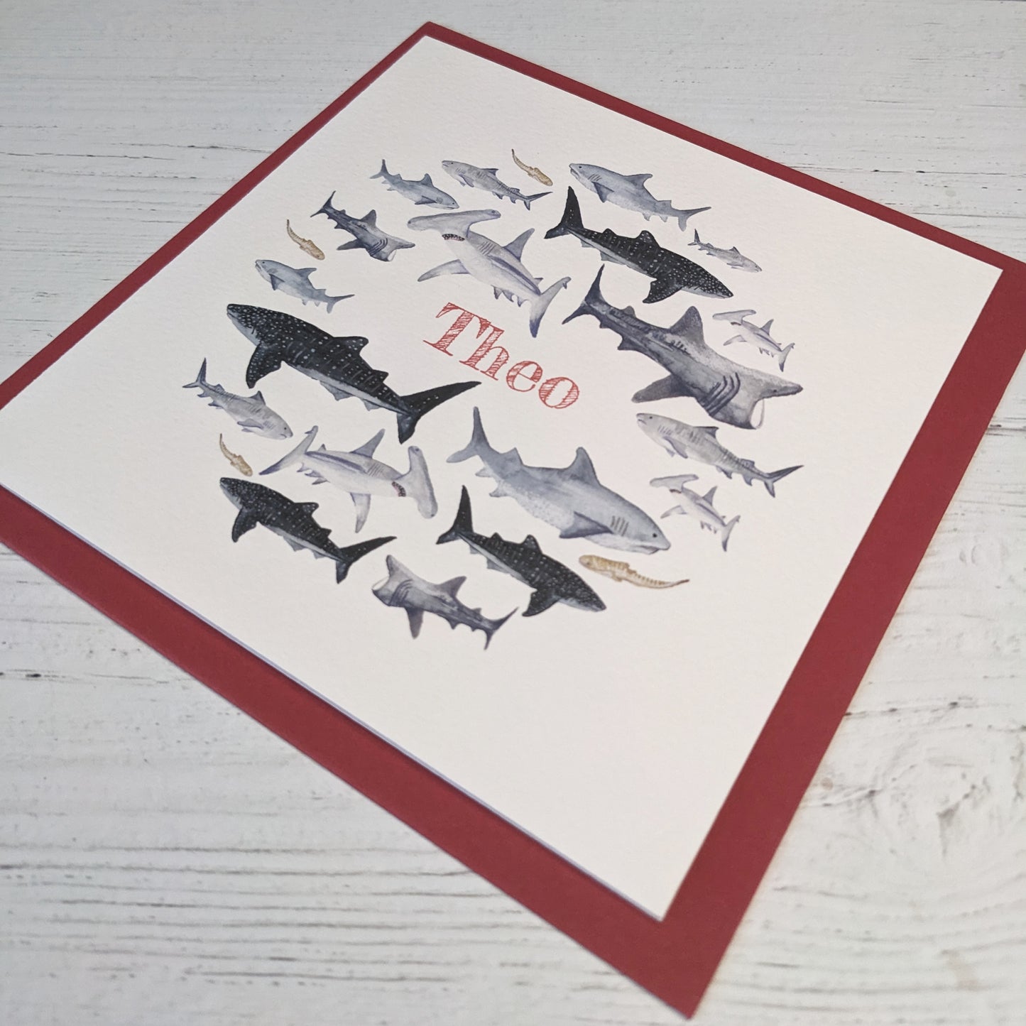 Personalised Greetings Card - Sharks
