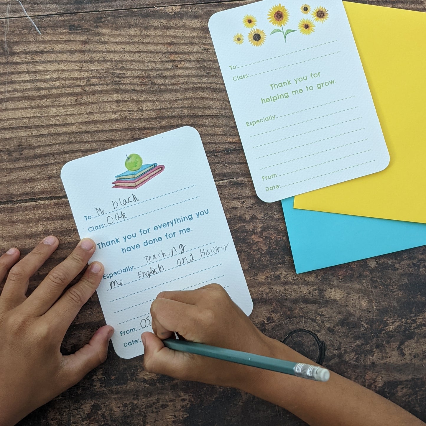 Thank you Teacher Personalisable cards - Pack of 2