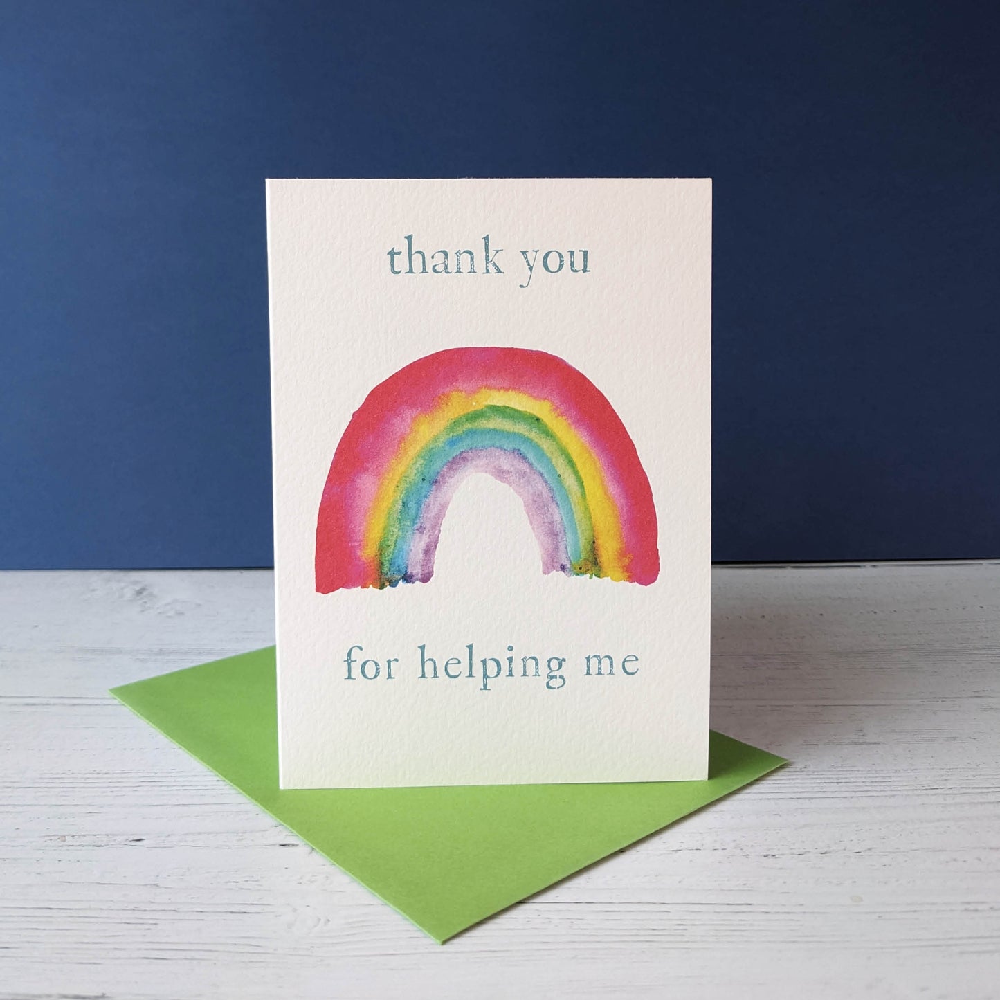 Greetings card - Thank you Teaching Assistant - Rainbow