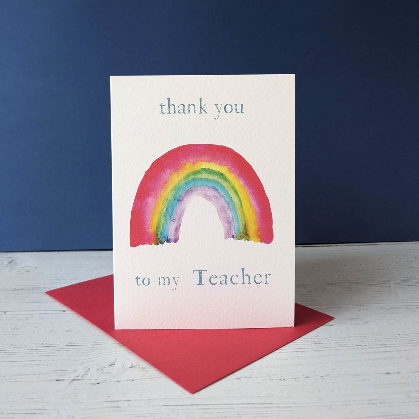 Greetings card - Thank you Teacher - Rainbow