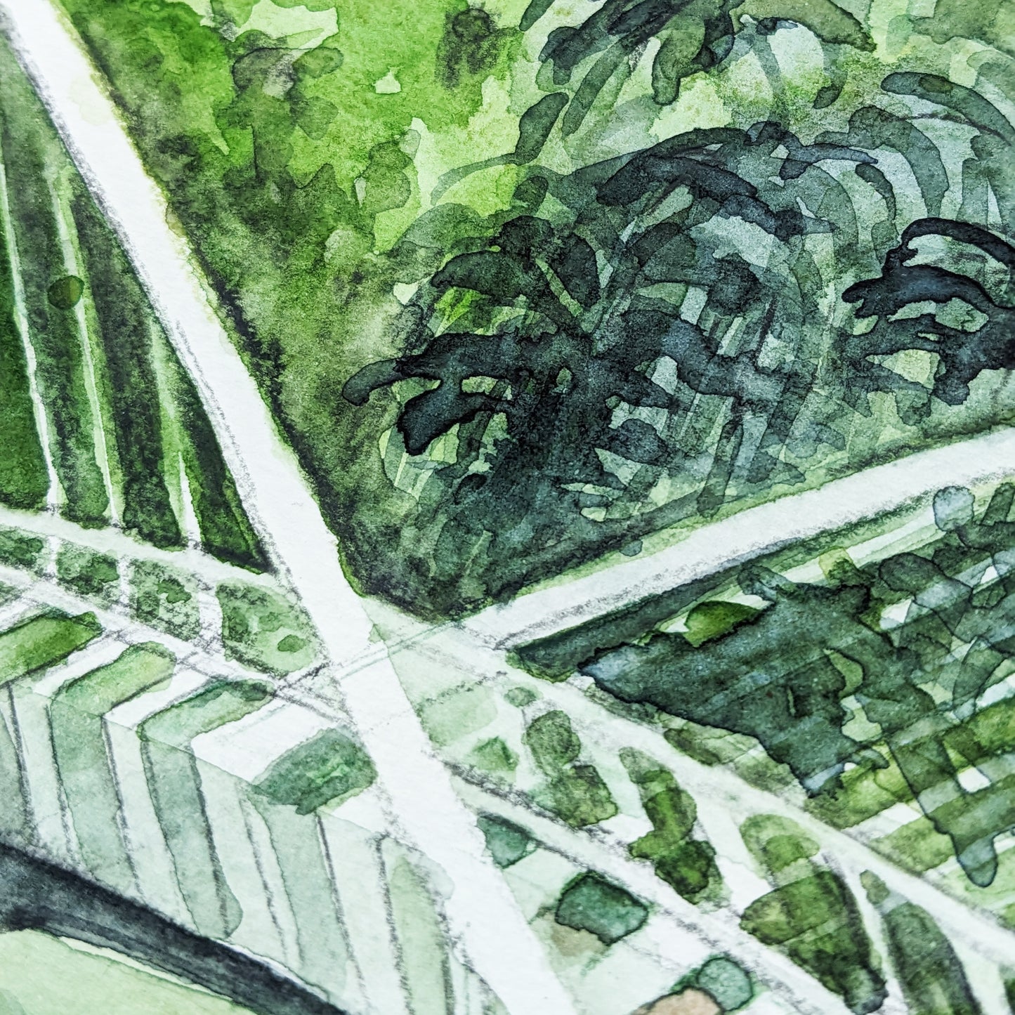 Watercolour Art Print - A Local Collection - Butterfly Bridge, Bedford