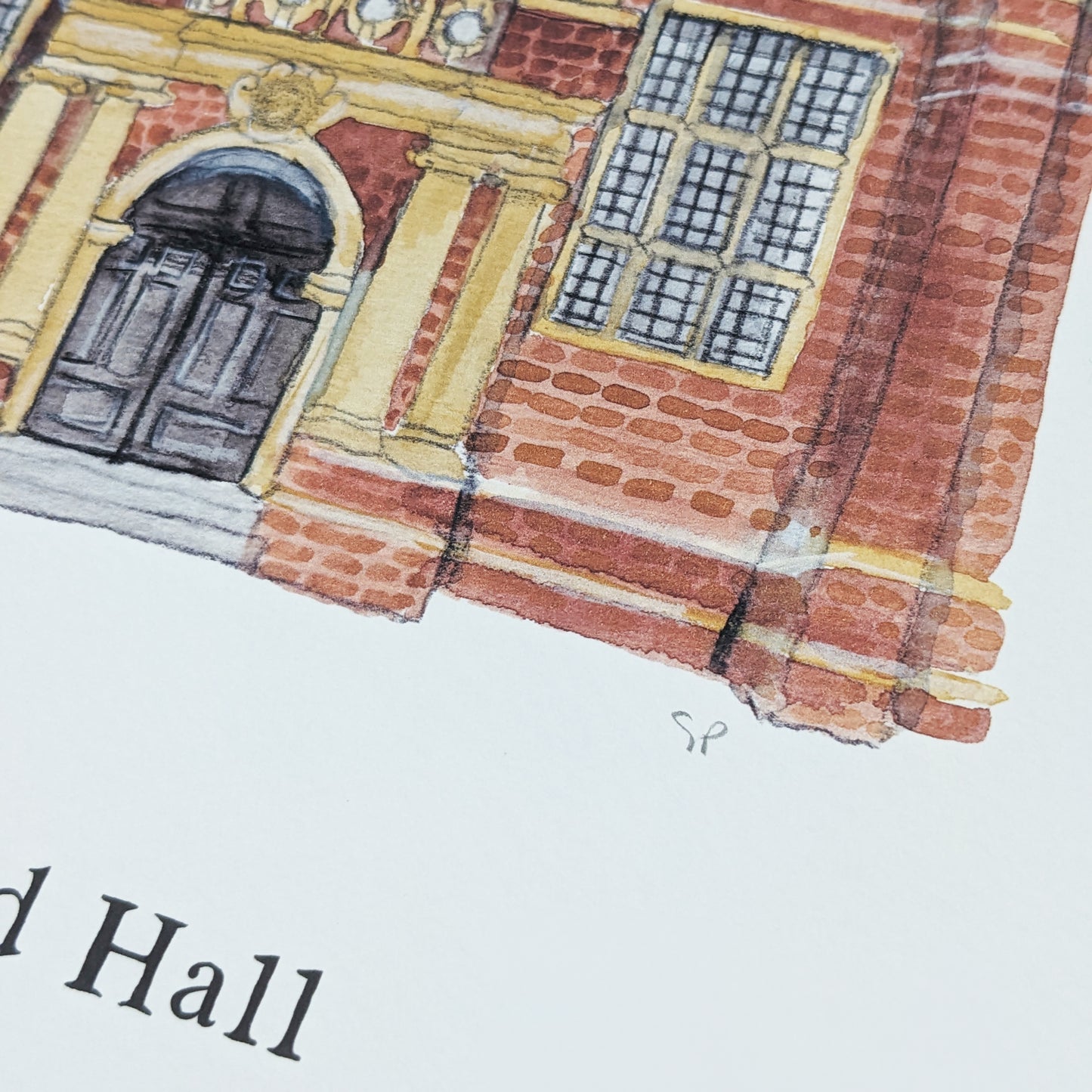 Watercolour Art Print - A Local Collection - The Grand Hall, Bedford