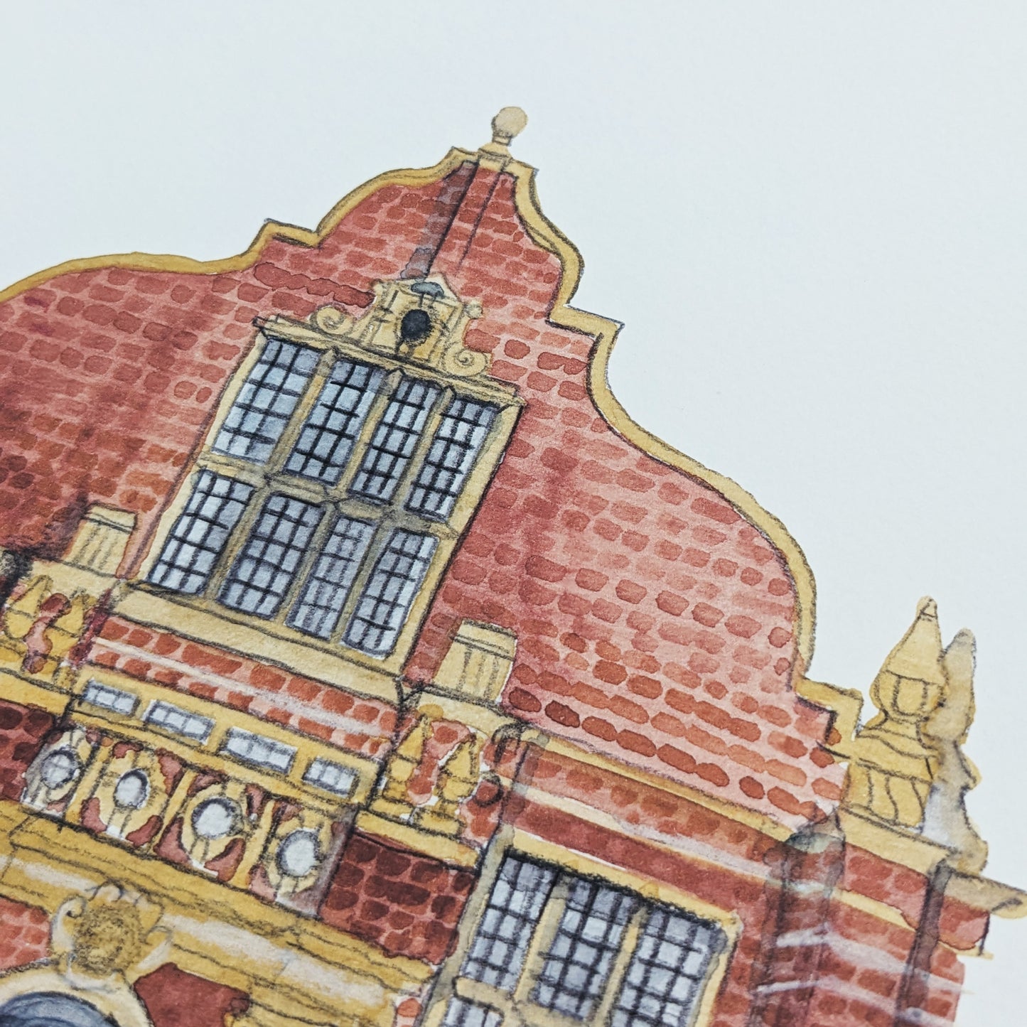 Watercolour Art Print - A Local Collection - The Grand Hall, Bedford