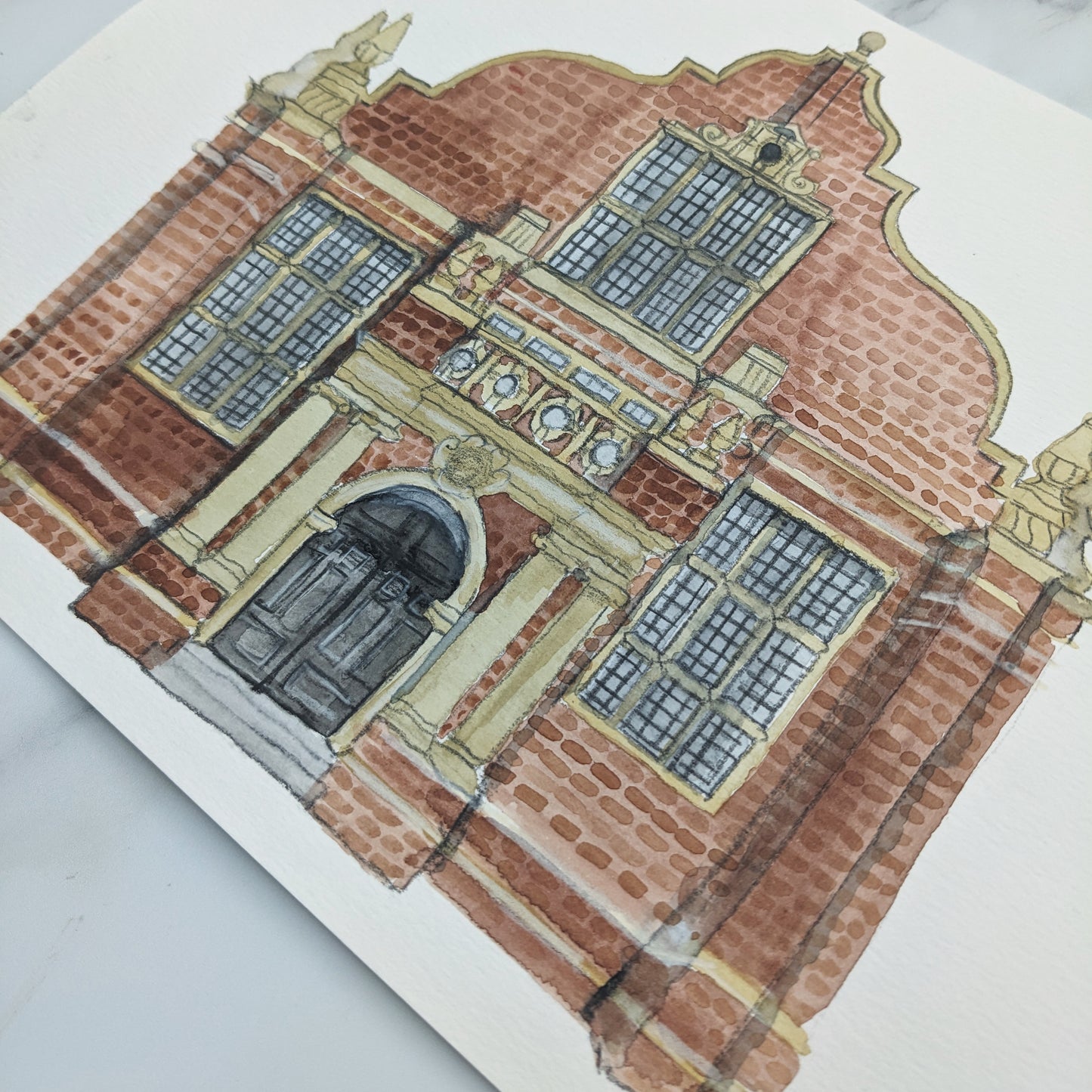 Watercolour Art Print - A Local Collection - The Grand Hall, Bedford