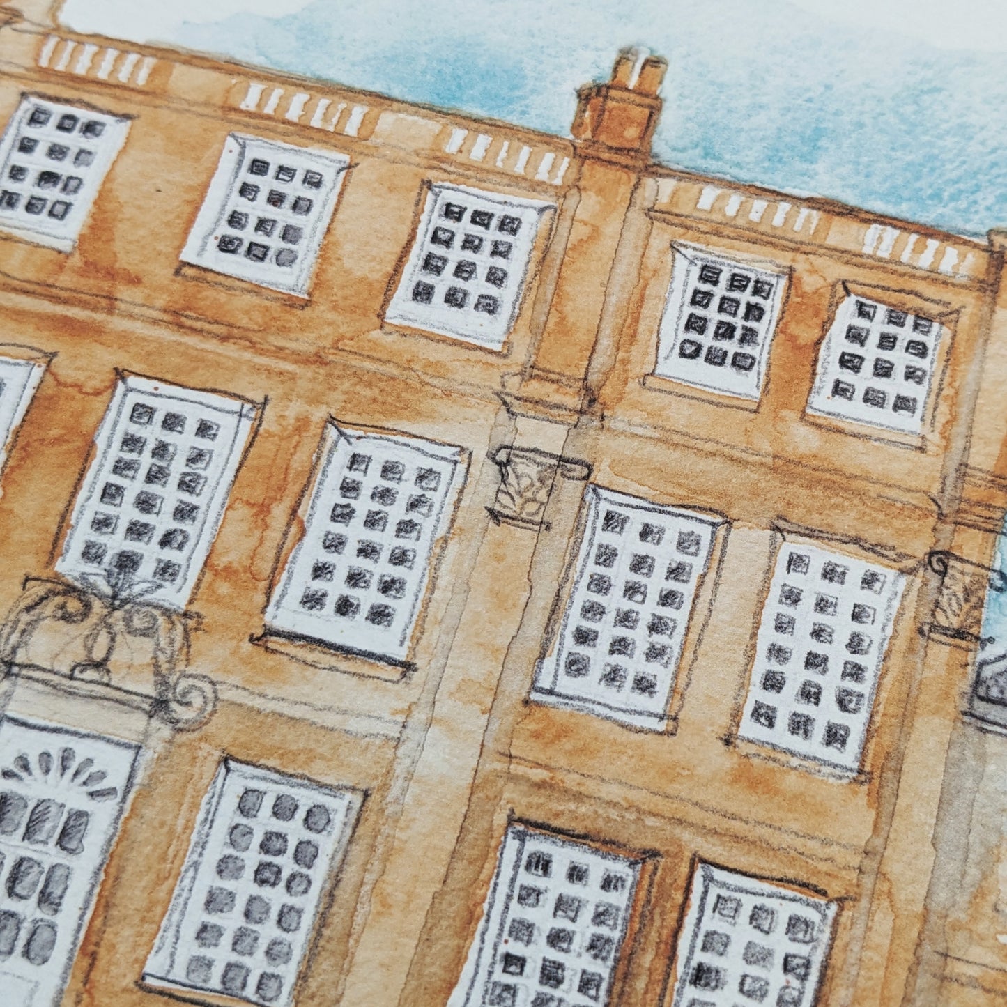 Watercolour Art Print - A Local Collection - Hinwick House, Bedfordshire