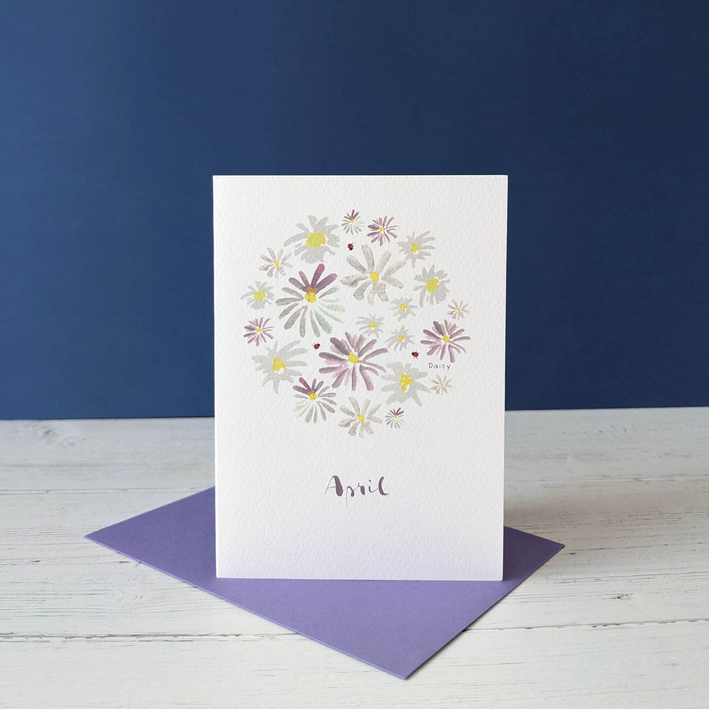 Personalised Greetings Card - Daisy - April birth flower