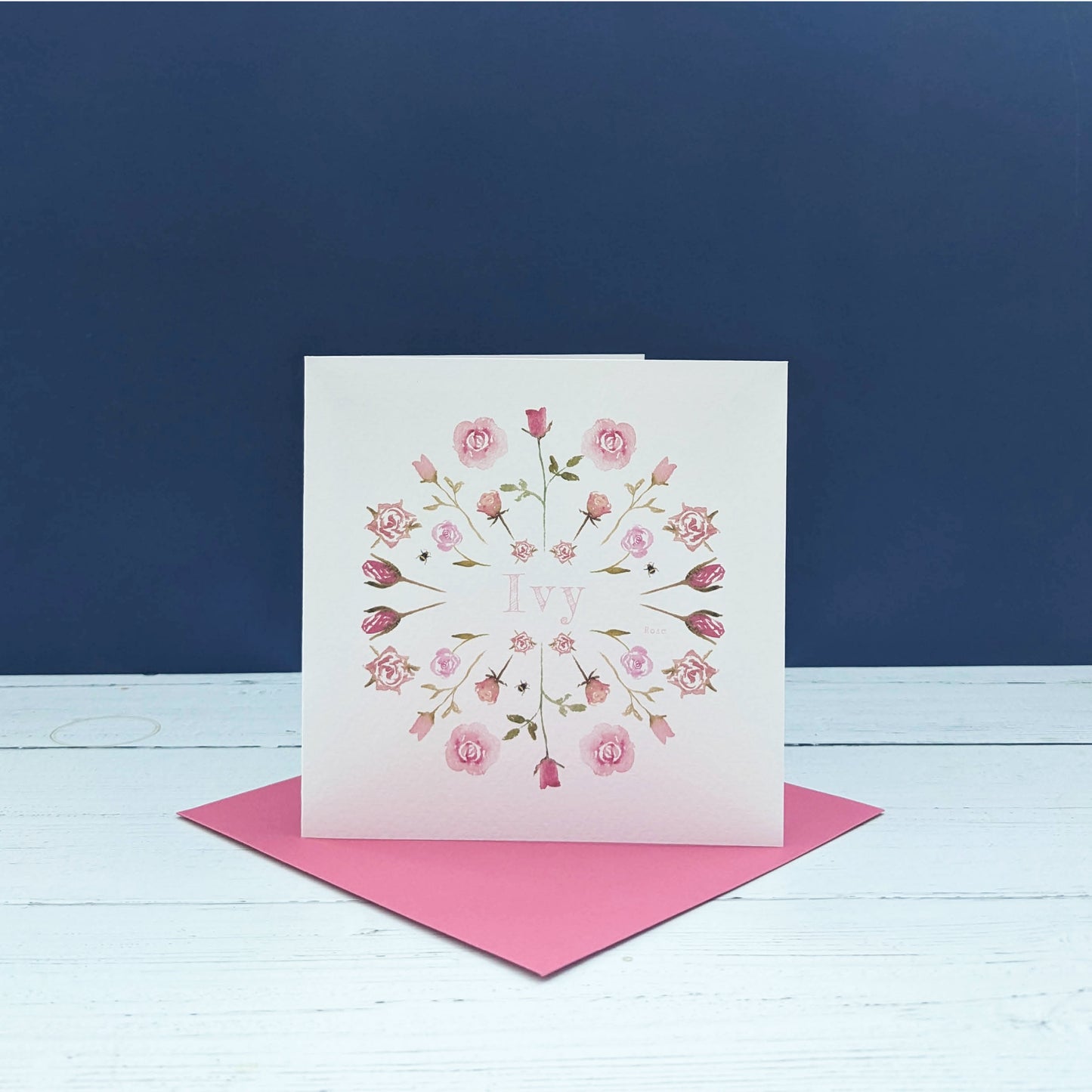 Personalised Greetings Card - Rose - June birth flower