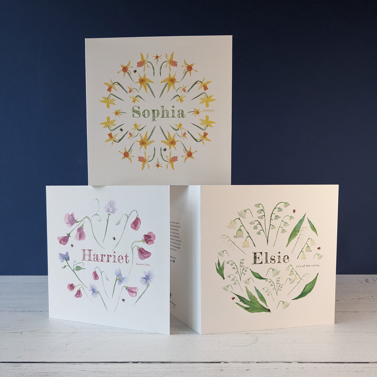 Personalised Greetings Card - Sweet Pea - April birth flower