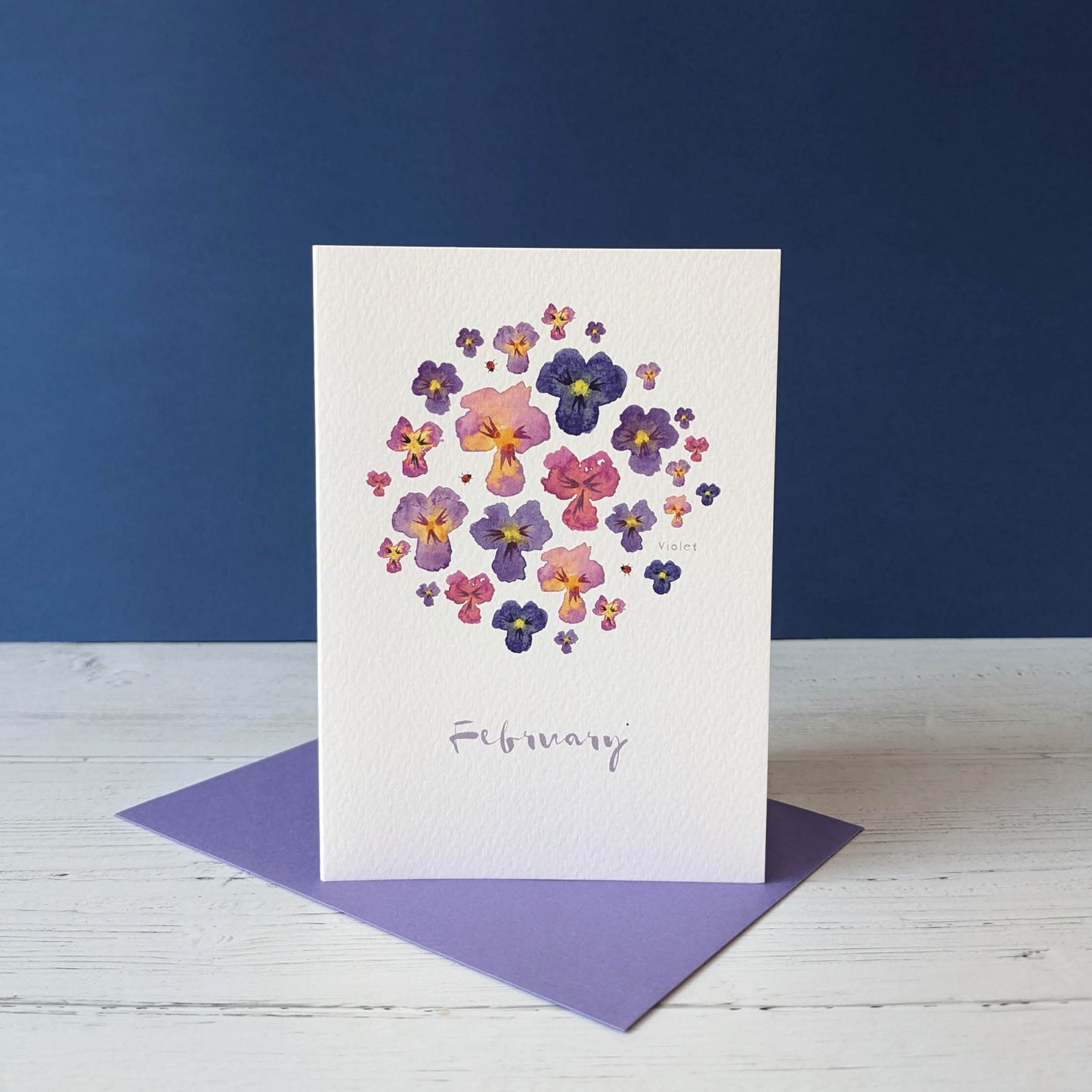 Personalised Greetings Card - Violet - February birth flower