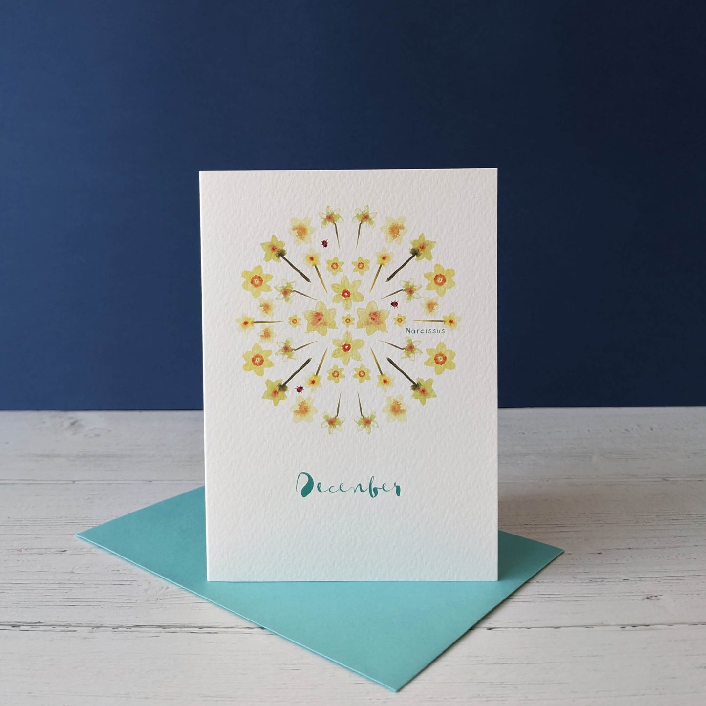 Personalised Greetings Card - Narcissus - December birth flower