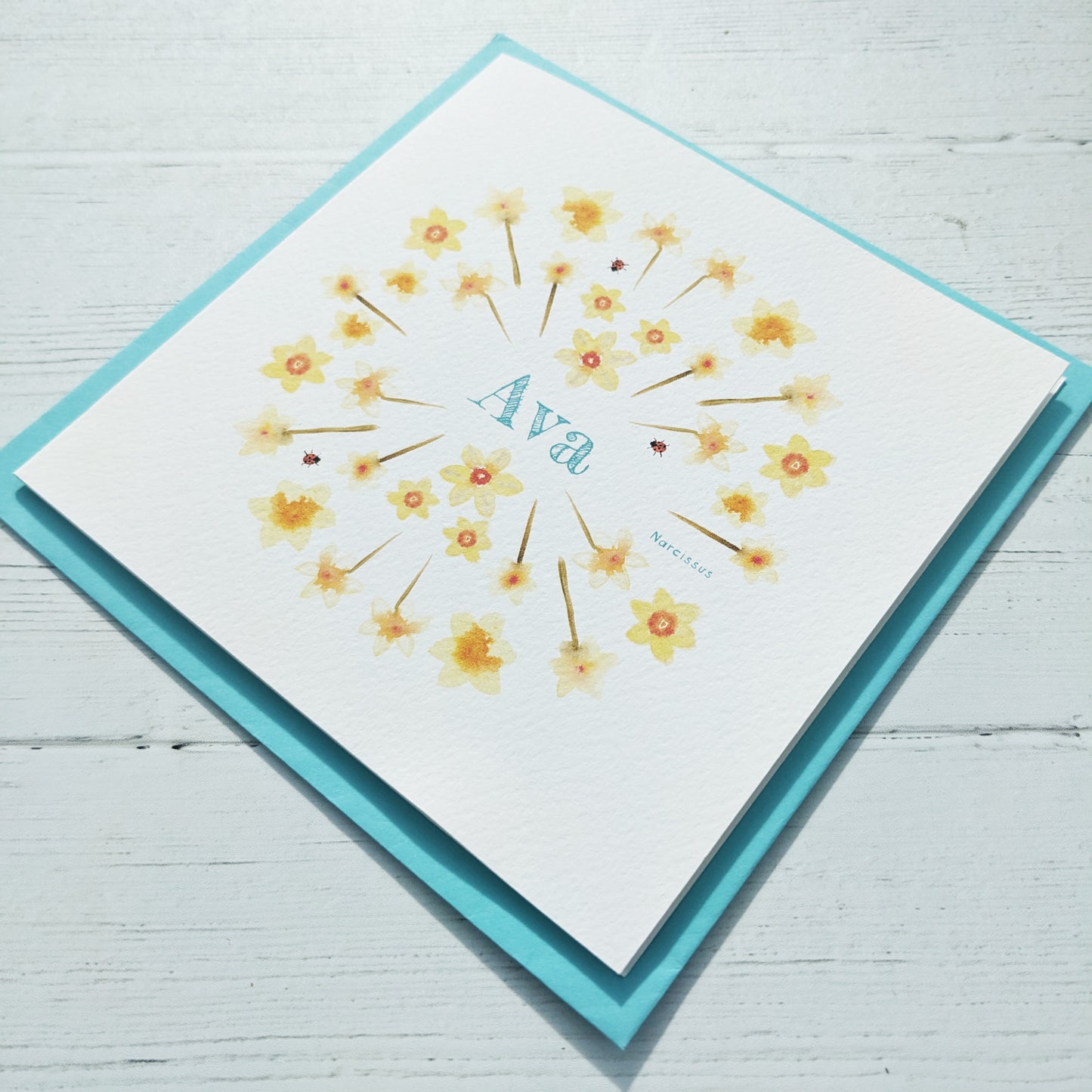 Personalised Greetings Card - Narcissus - December birth flower