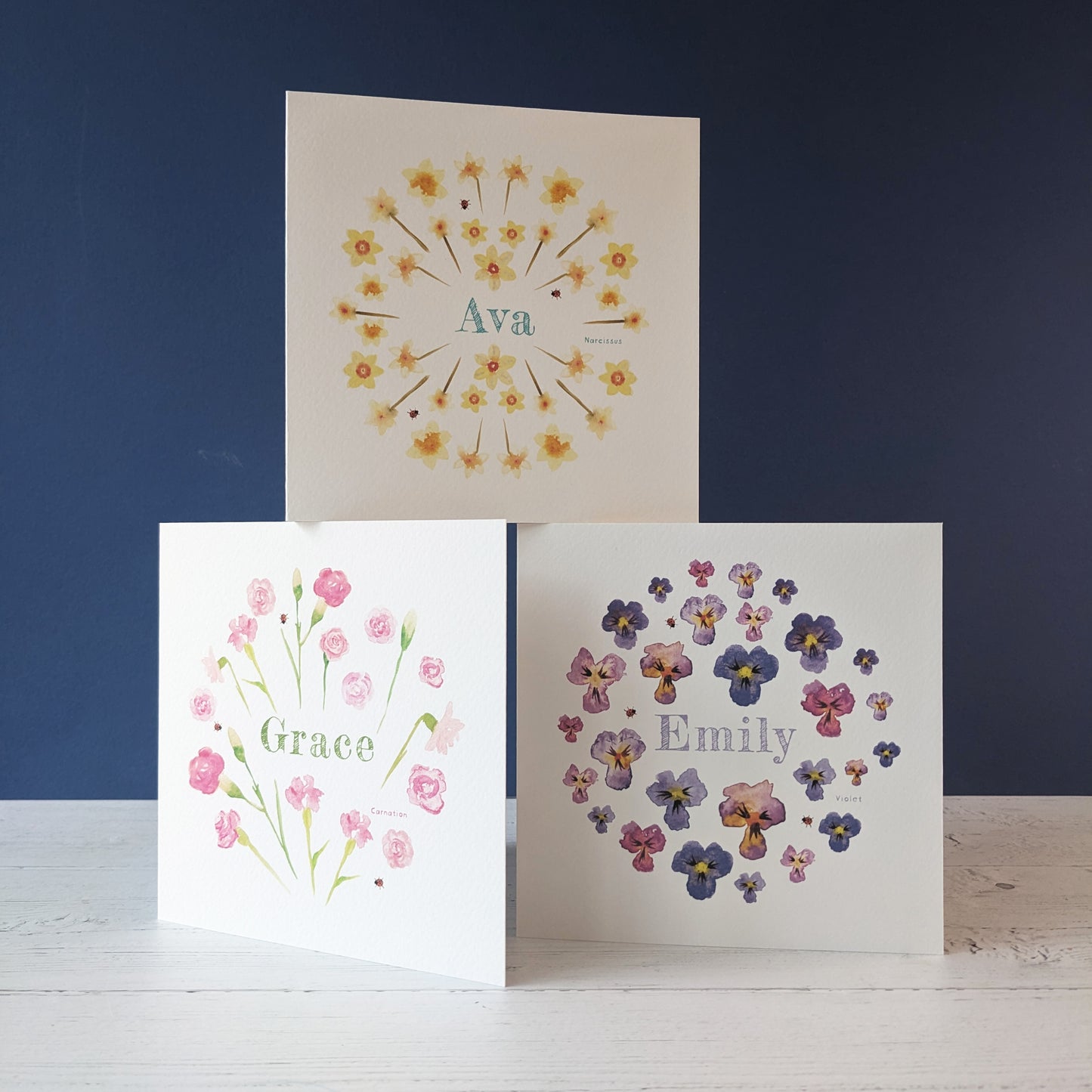 Personalised Greetings Card - Violet - February birth flower