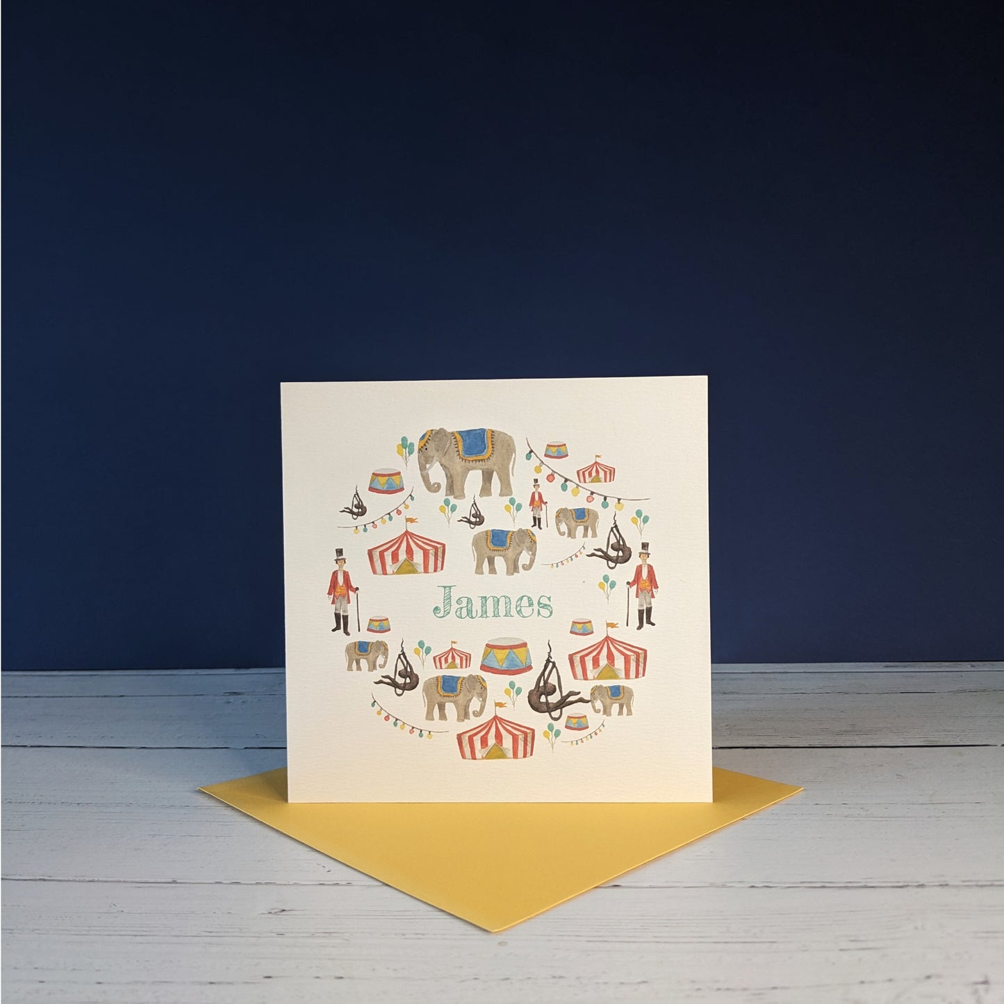 Personalised Greetings Card - Circus In Town