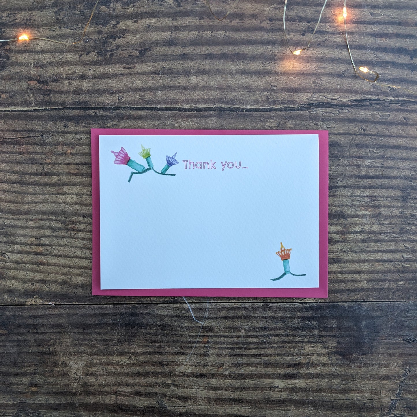 Christmas Thank You Cards - Fairy Lights - Pack of 6
