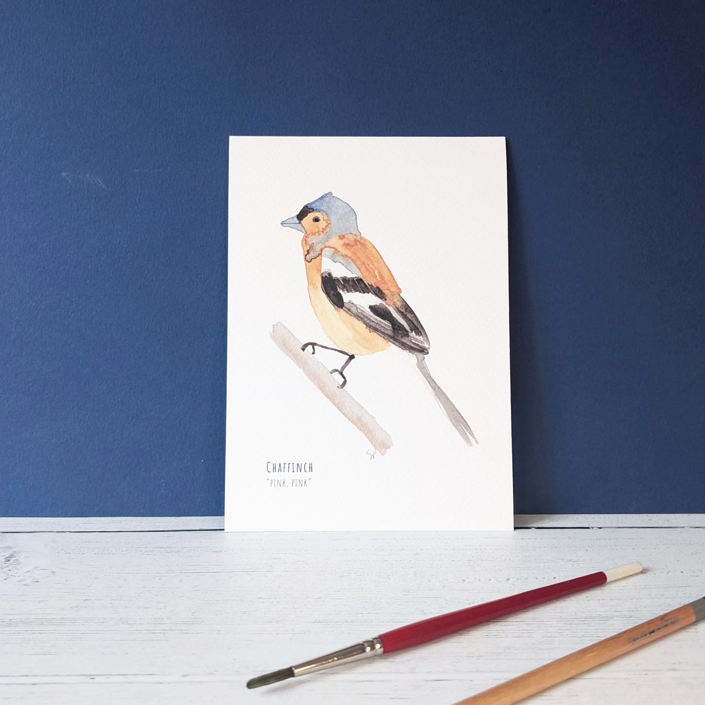 Watercolour Art Print - Garden Birds- Chaffinch - A5