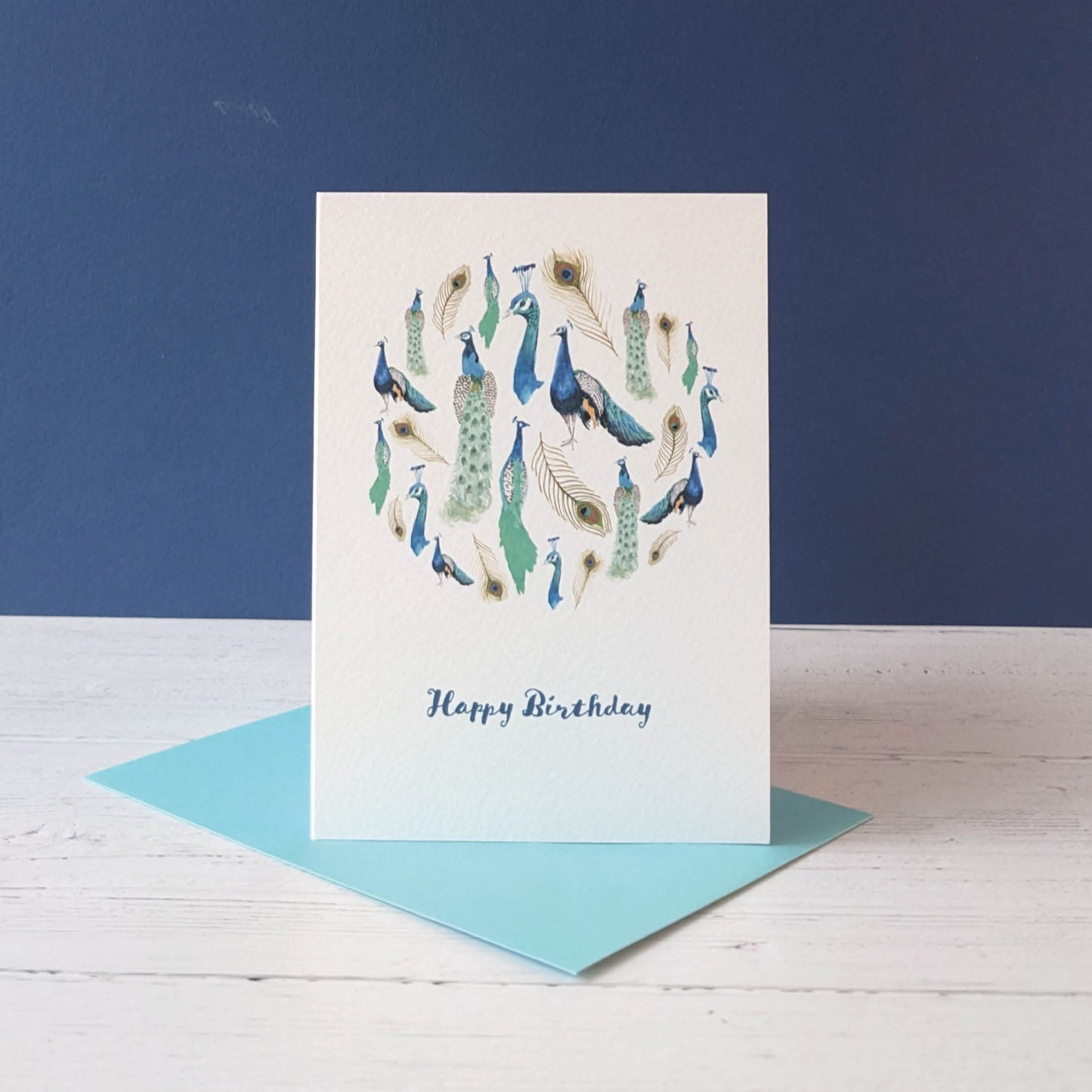 Greetings card - Peacock - Happy Birthday