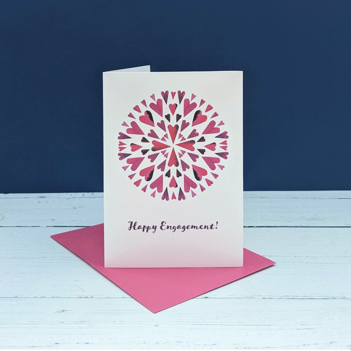 Greetings card - Engagement - Happy Engagement Hearts