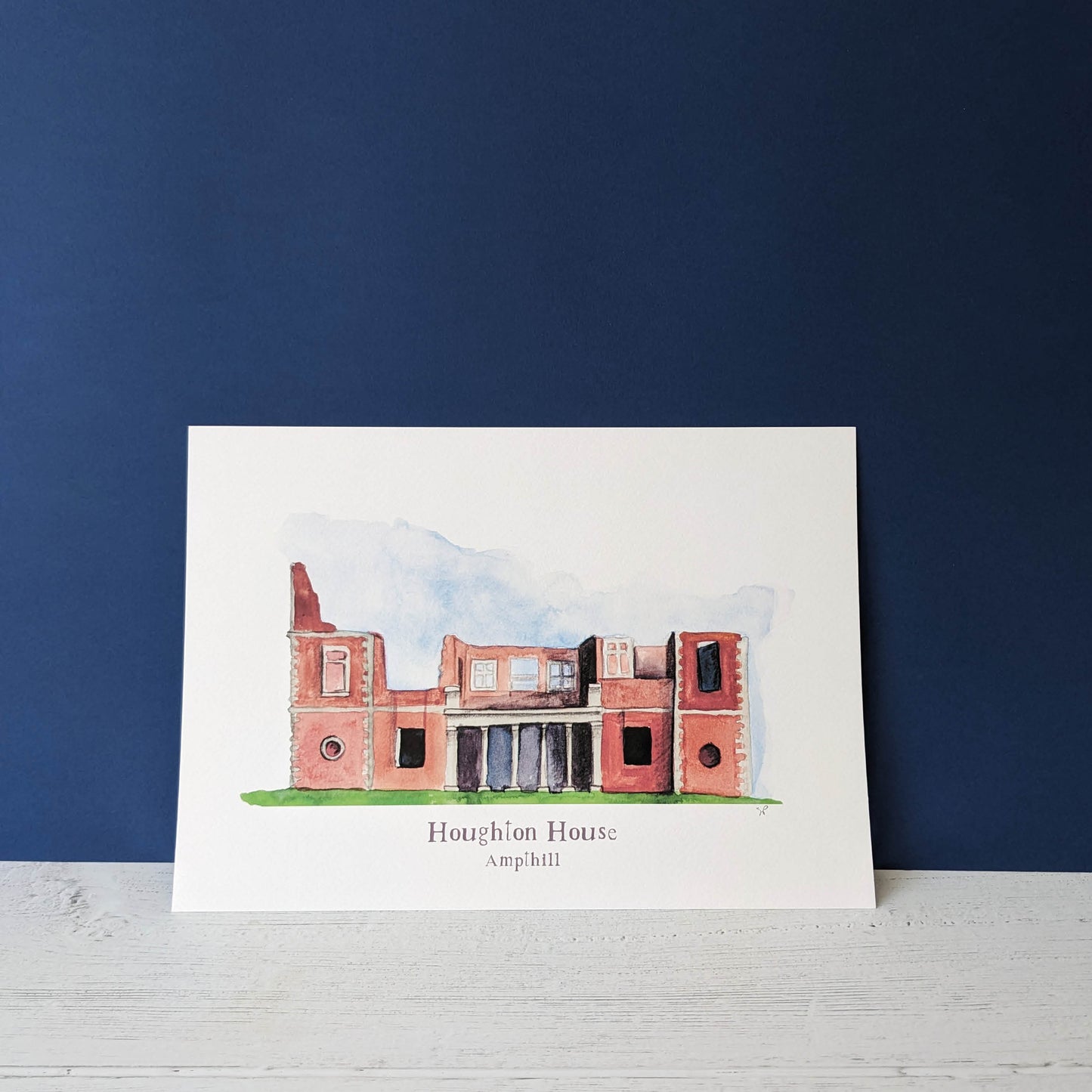 Watercolour Art Print - A Local Collection - Houghton House, Ampthill