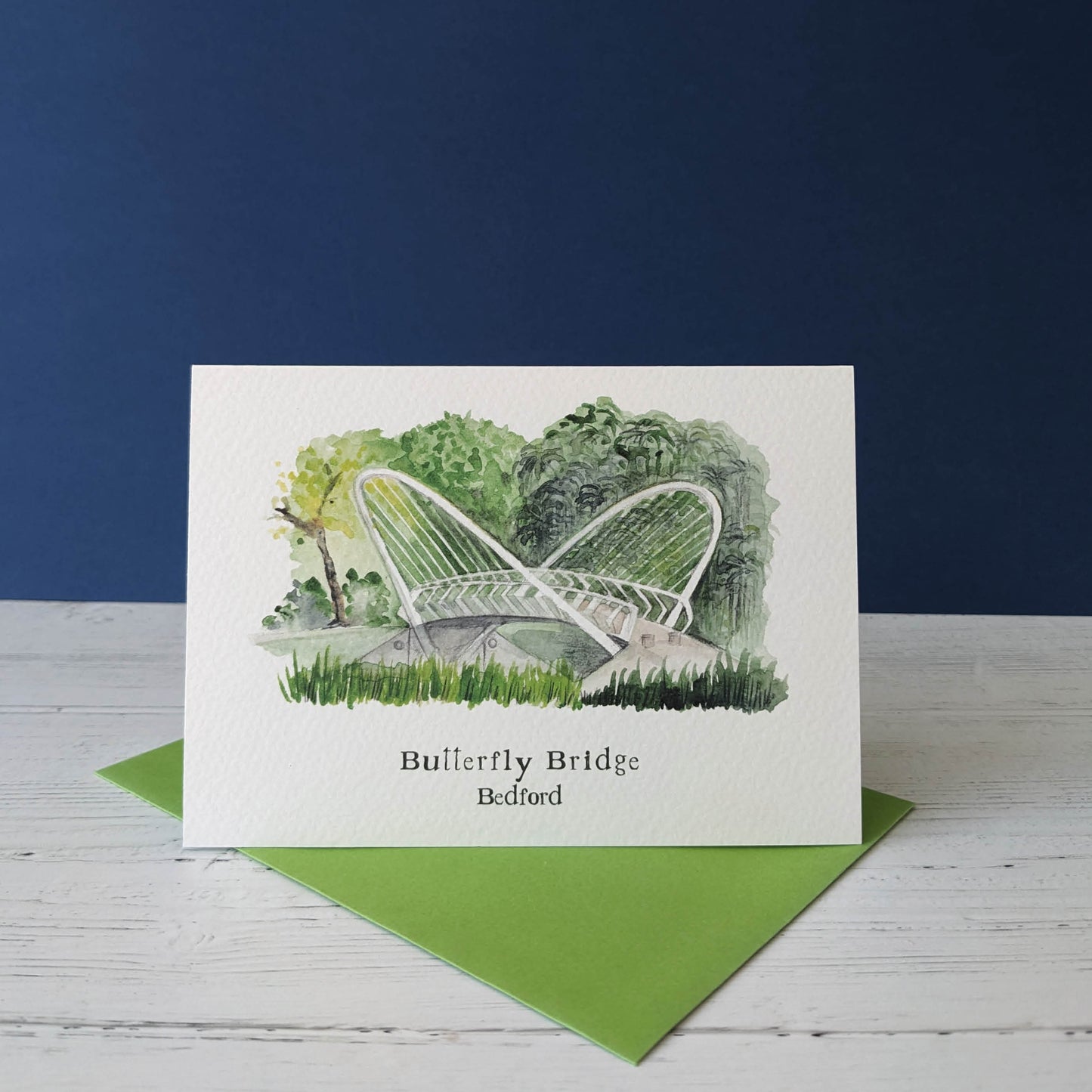 Greetings card - A Local Collection - Butterfly Bridge, Bedford Pack of 5