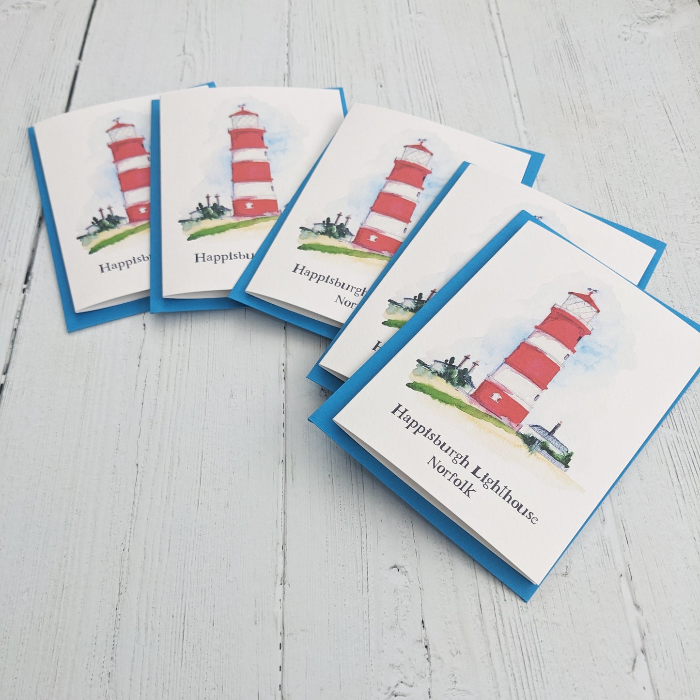 Watercolour Art Print & Greeting card Bundle - A Local Collection - Happisburgh Lighthouse, Norfolk
