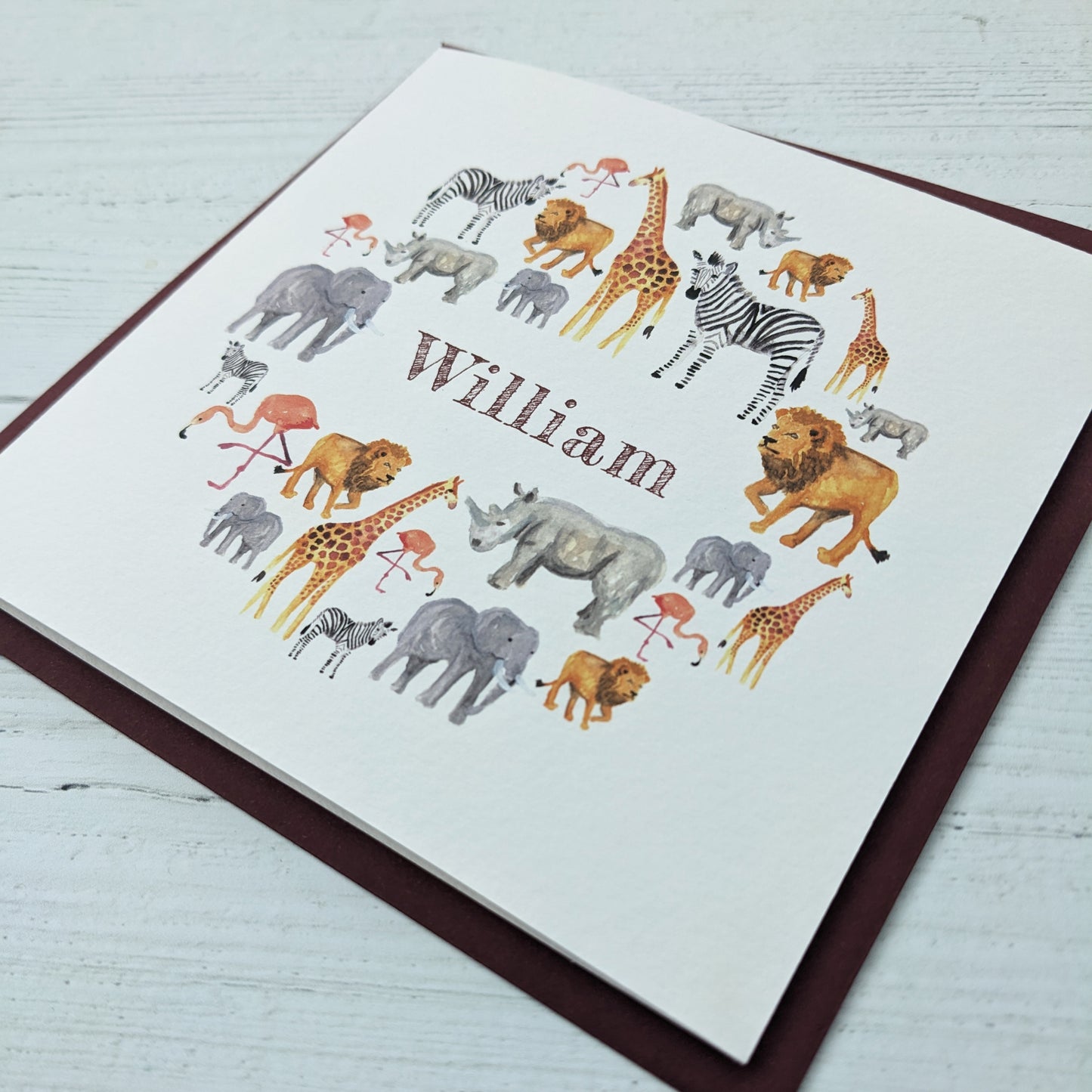 Personalised Greetings card - African Safari