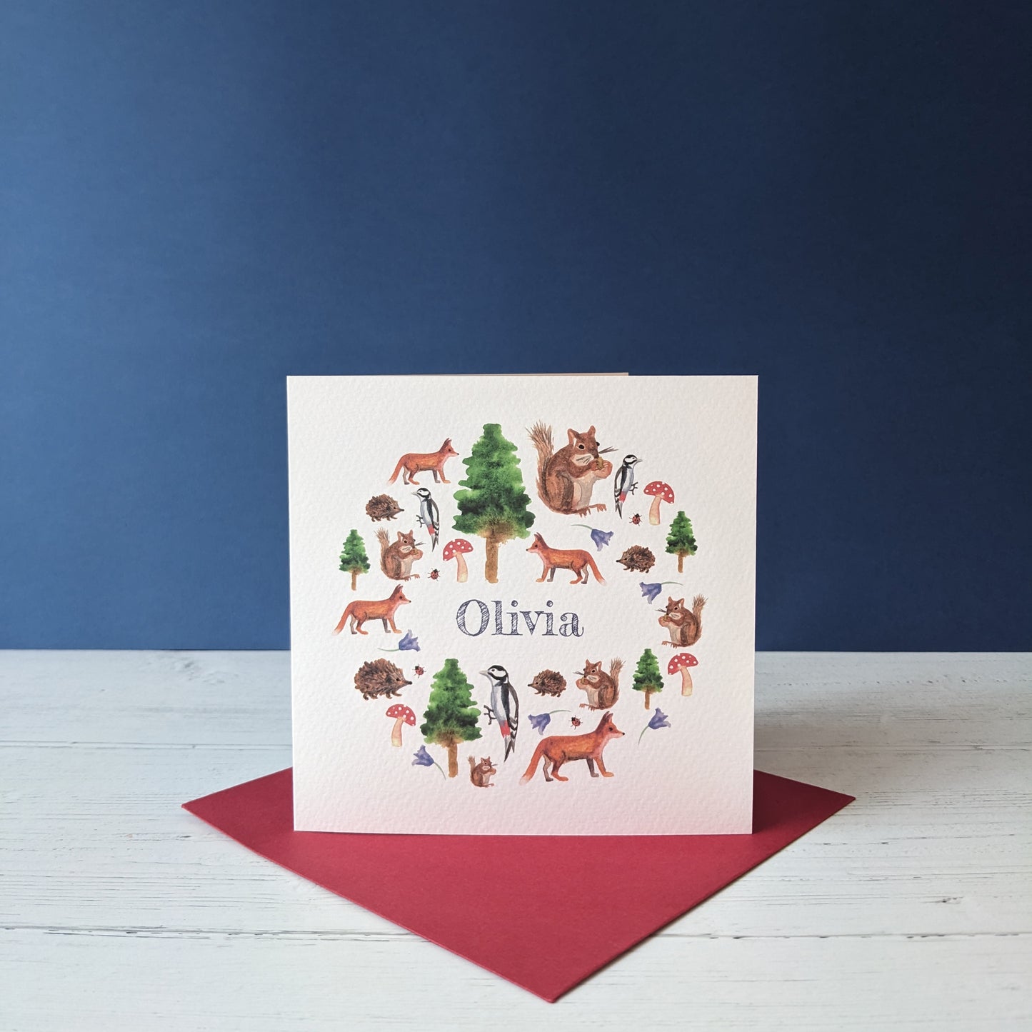 Personalised Greetings card - Woodland Clearing