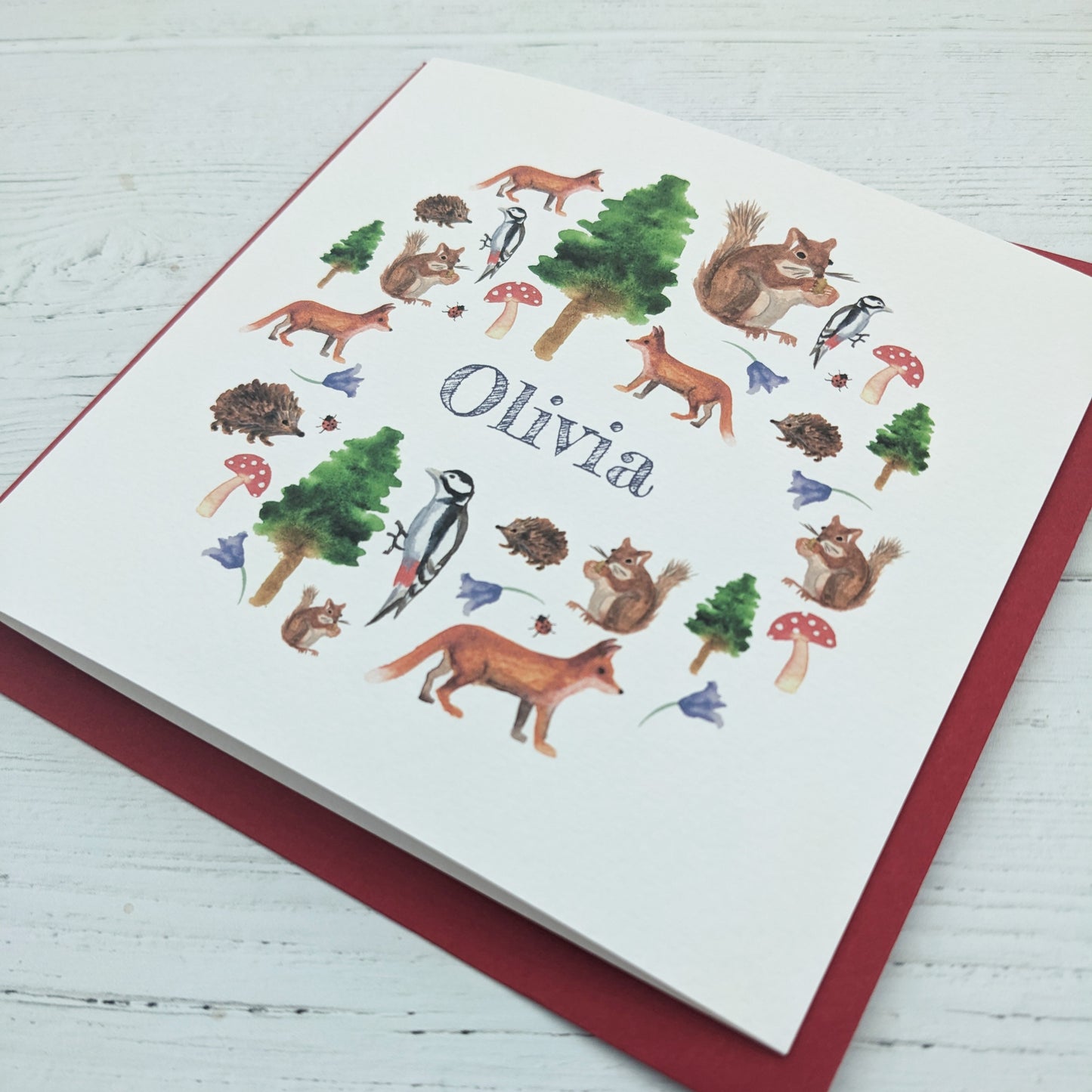 Personalised Greetings card - Woodland Clearing