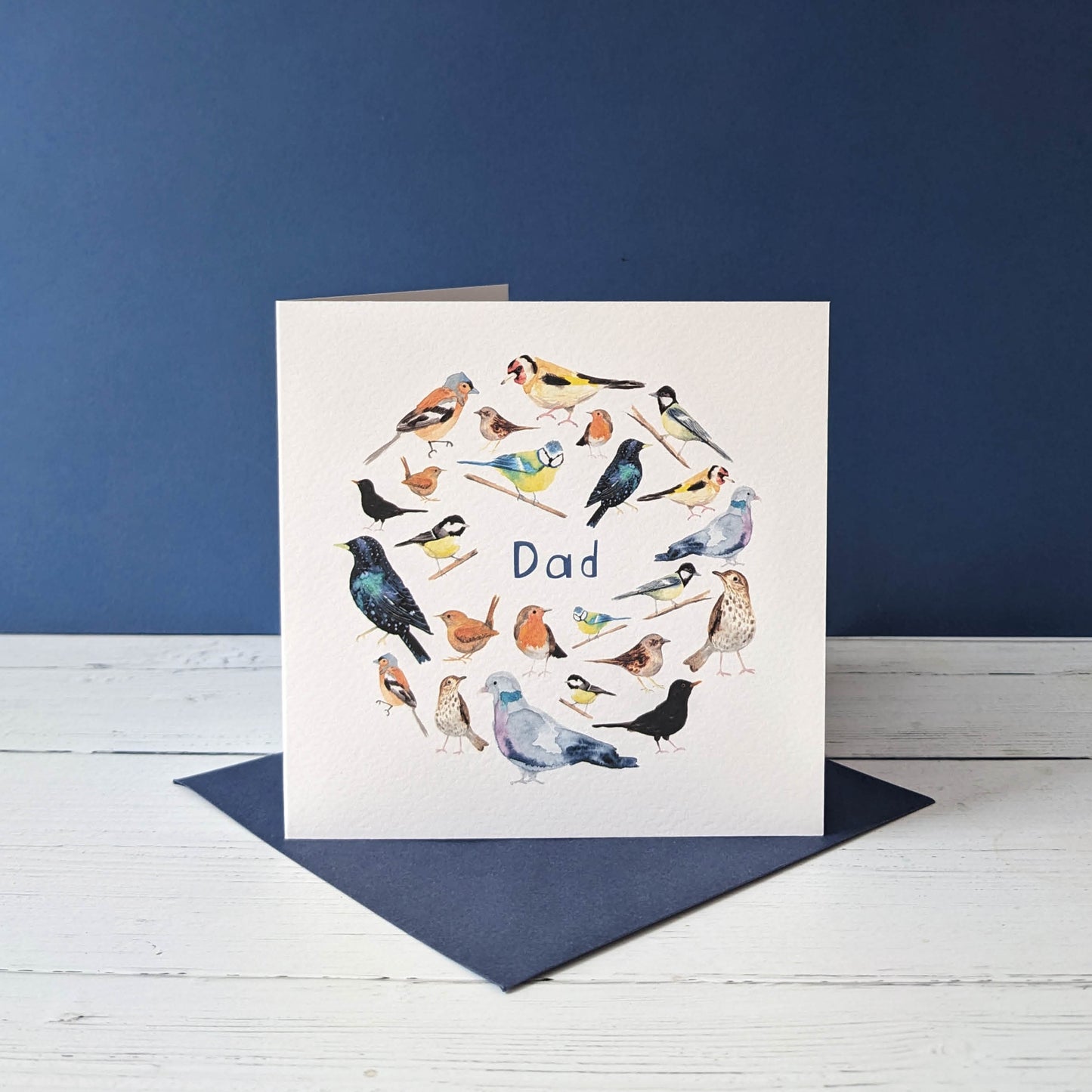Square Greetings Card - Garden Birds - Dad