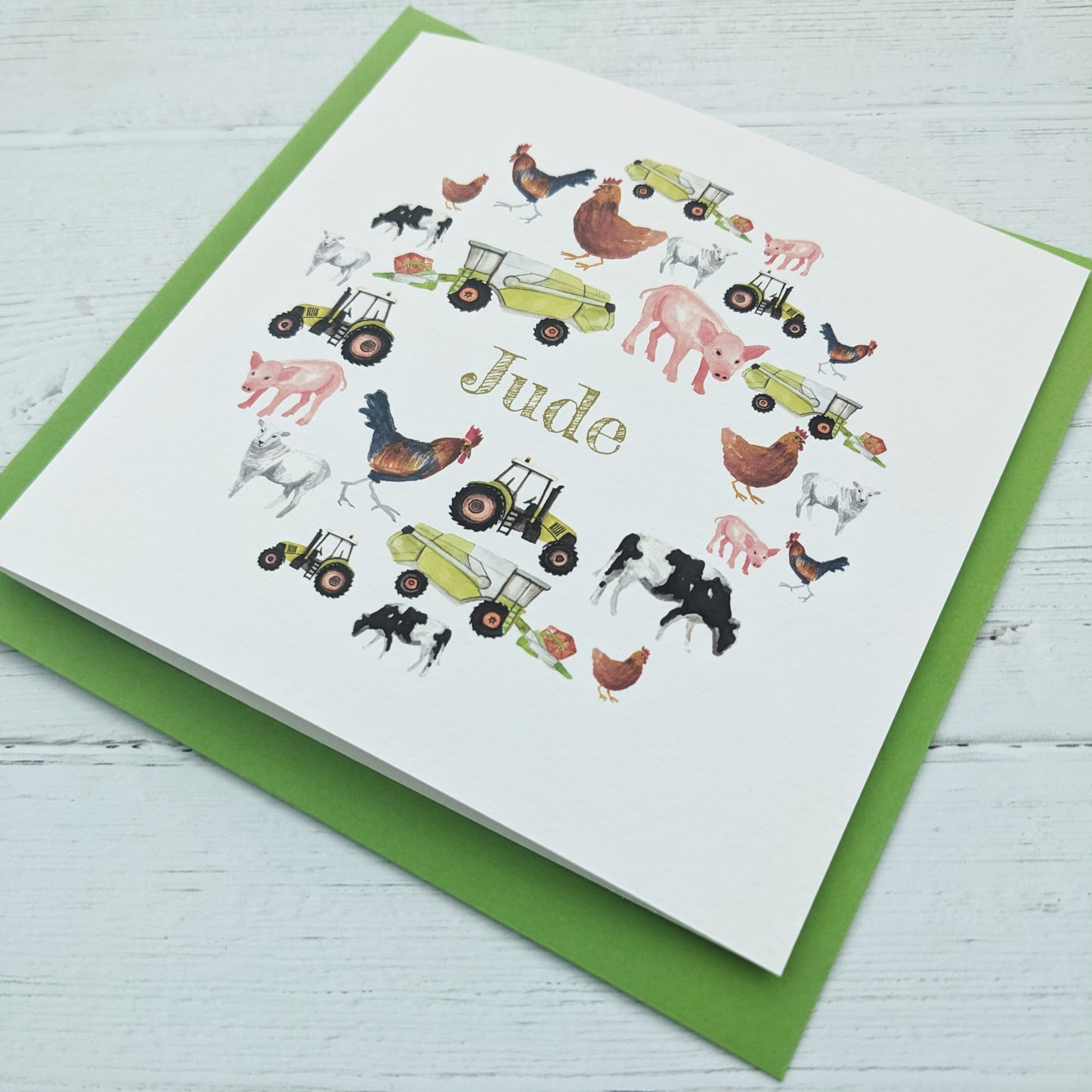 Personalised Greetings card - The Farmyard