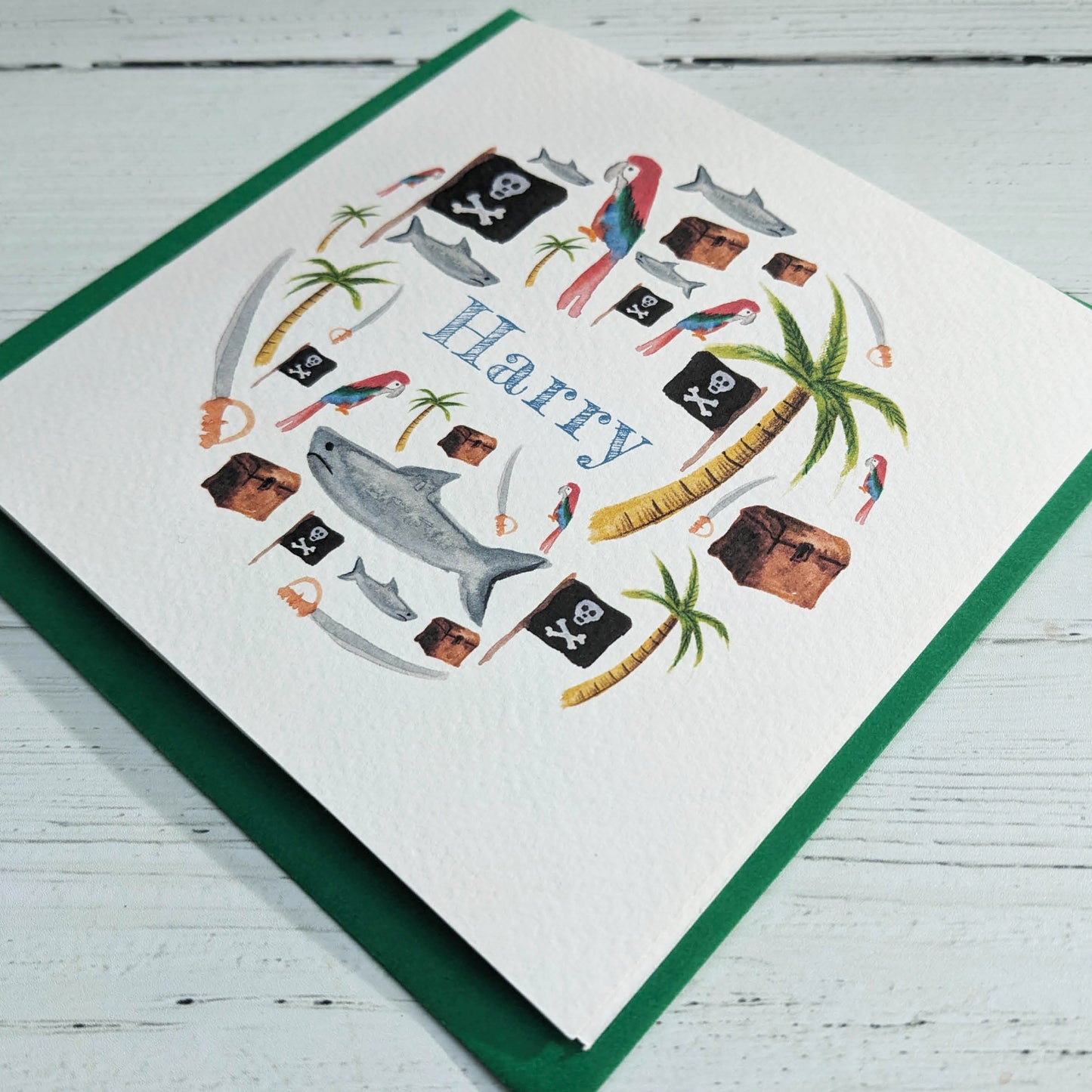 Personalised Greetings Card - Pirate Cove