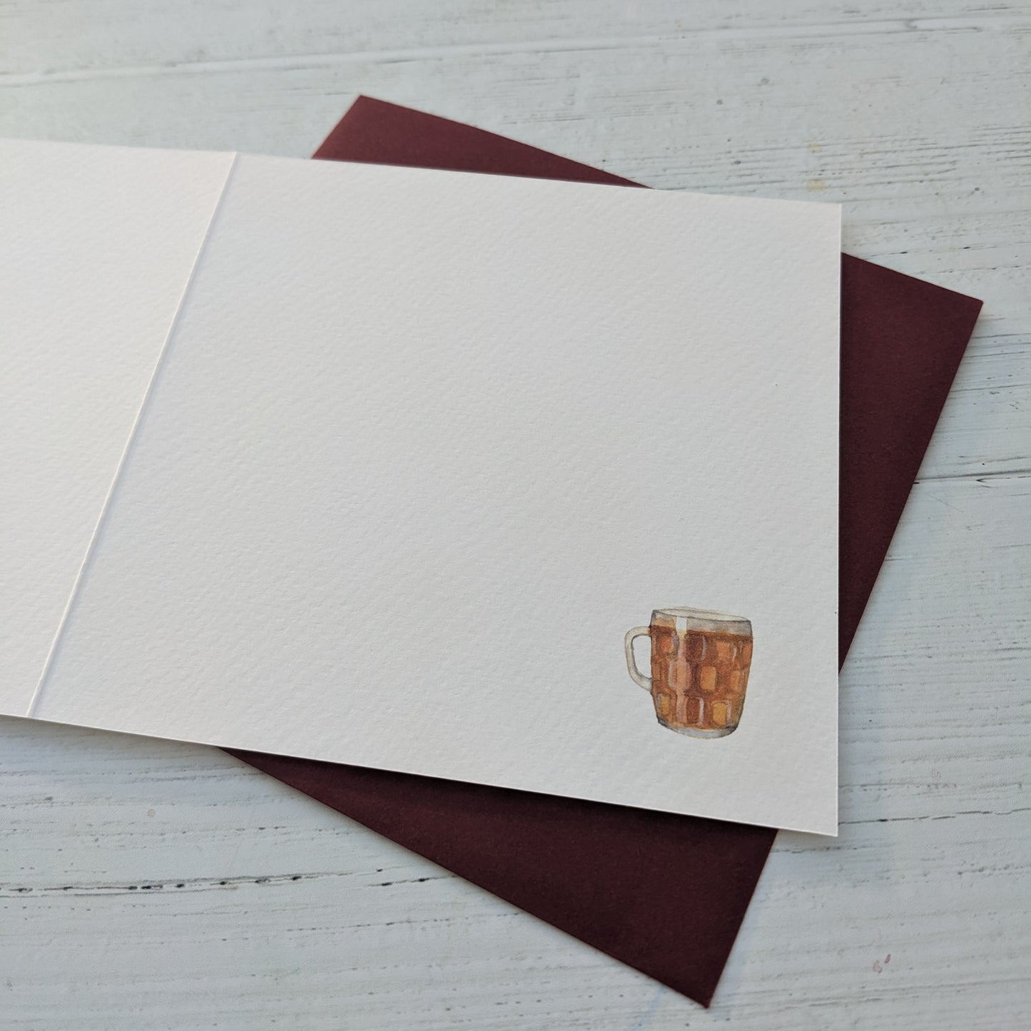 Square Greetings Card - Beer Glasses