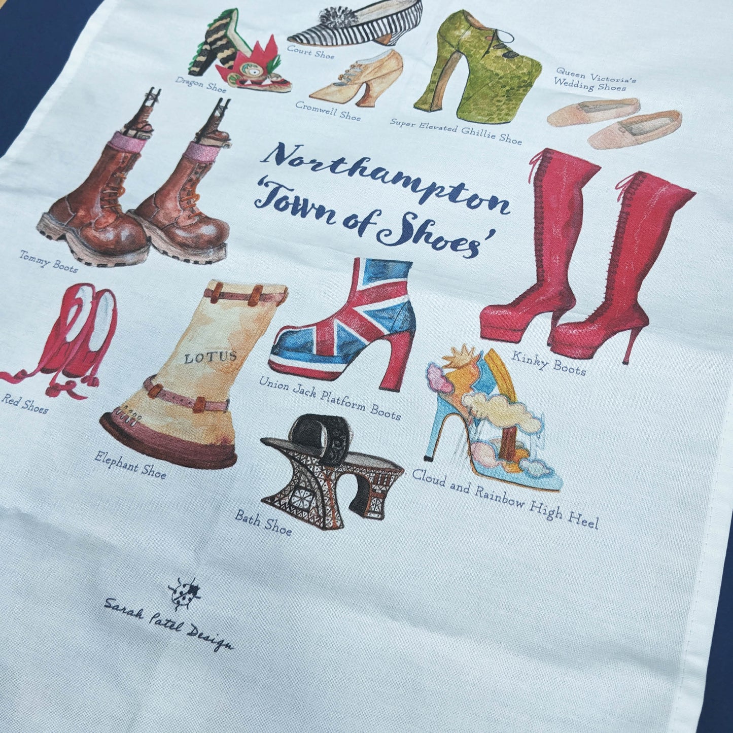 Tea Towel - Northampton Museum - Town of Shoes