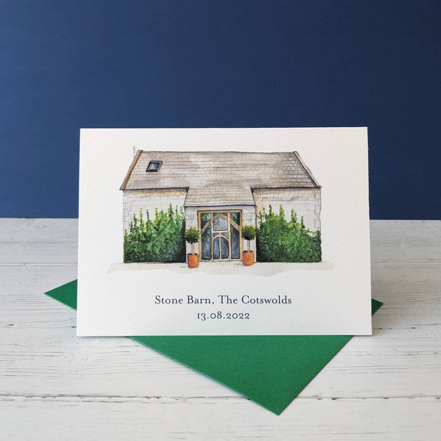 Wedding Venue Watercolour Print - Stone Barn, The Cotswolds