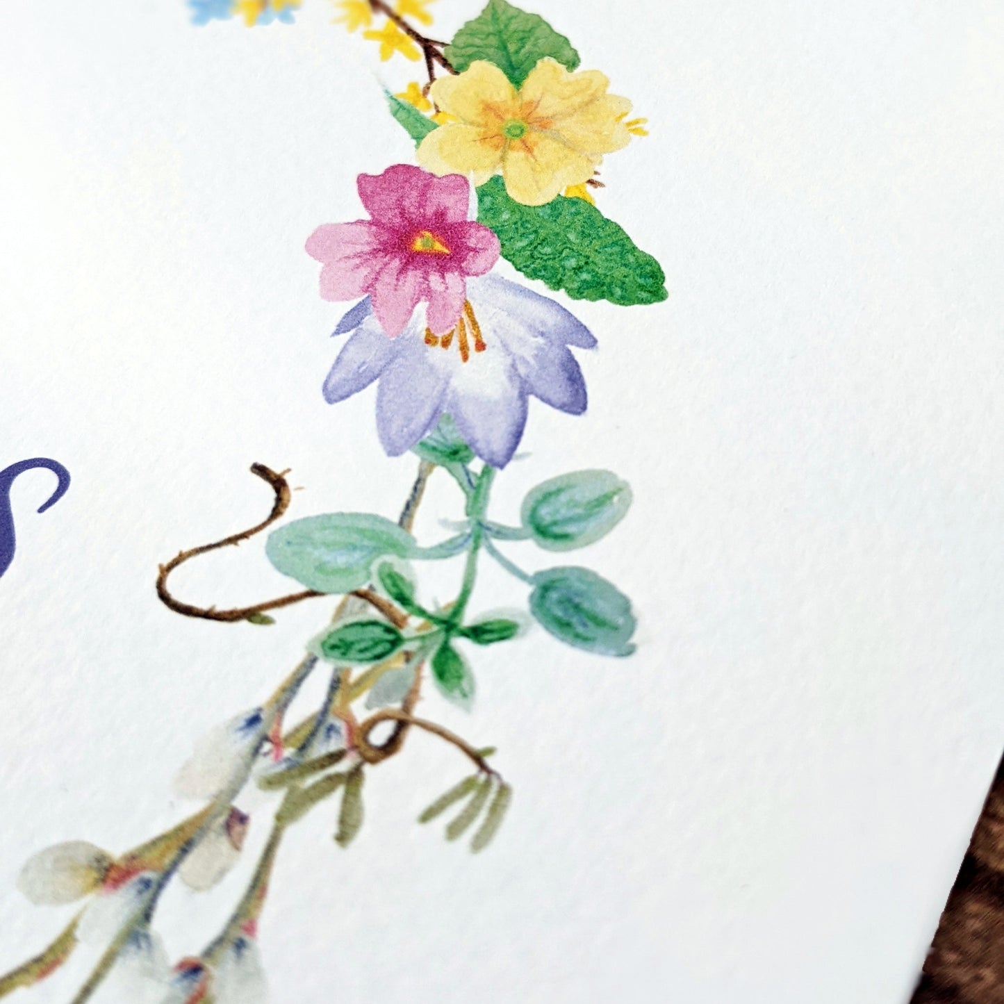 Greetings Card - Spring Wreath - Happy Birthday