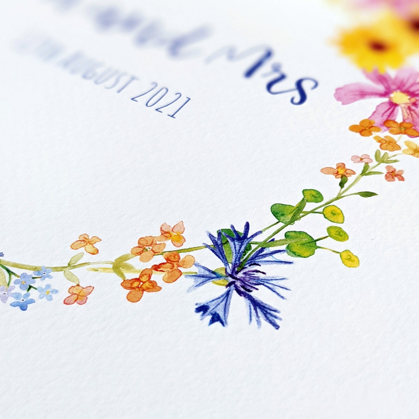Personalised Summer Floral Wreath Greetings Card