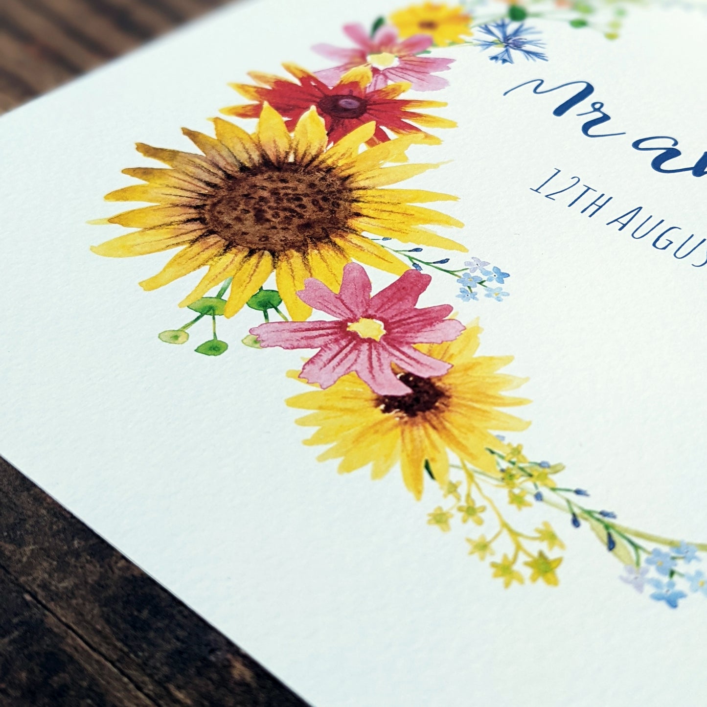 Personalised Summer Floral Wreath Greetings Card