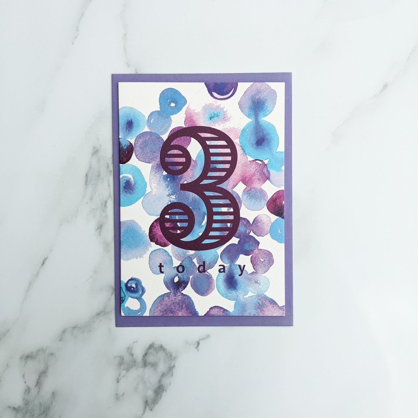 Greetings card - Milestone Swirls '3'