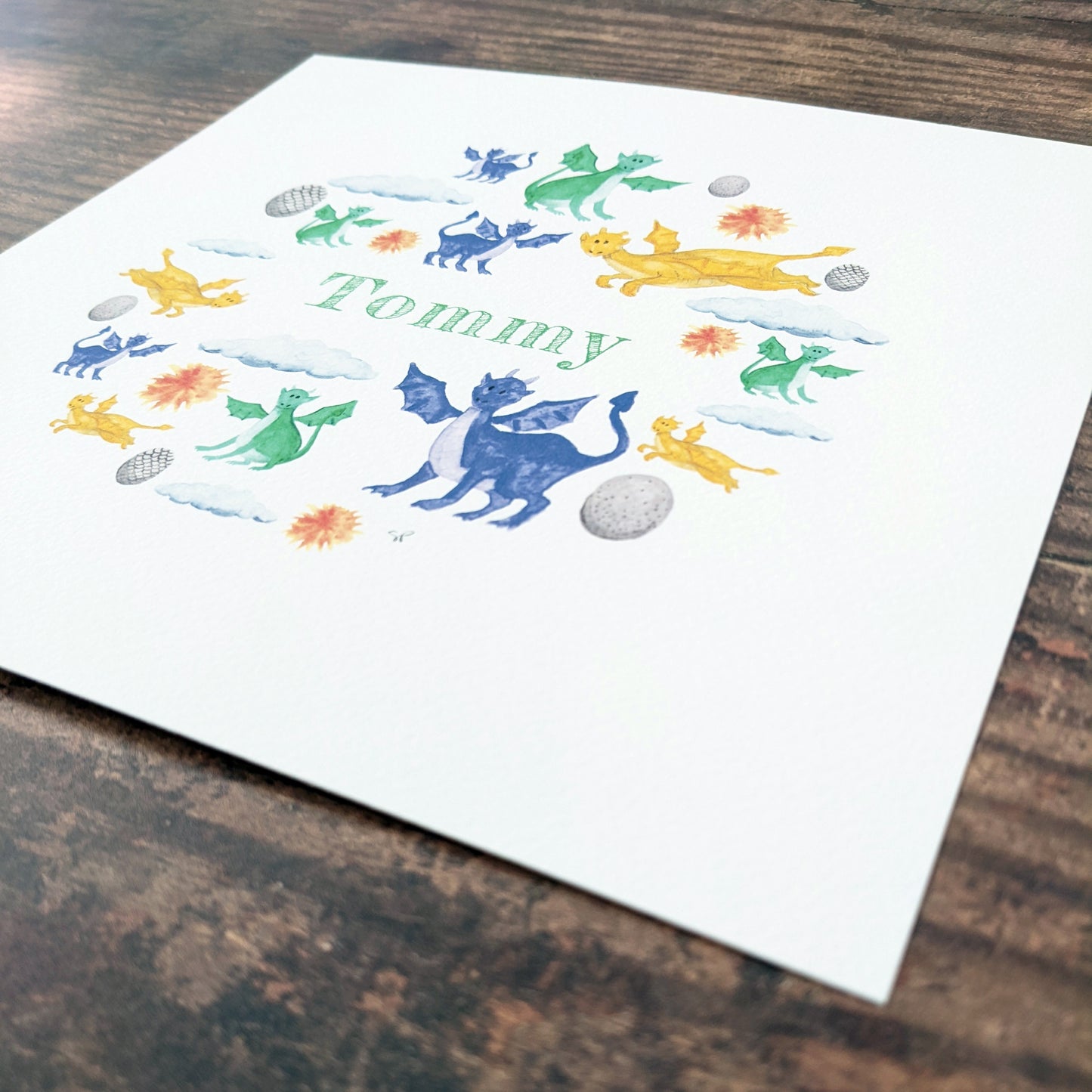 Personalised Watercolour Print - Daring Dragons