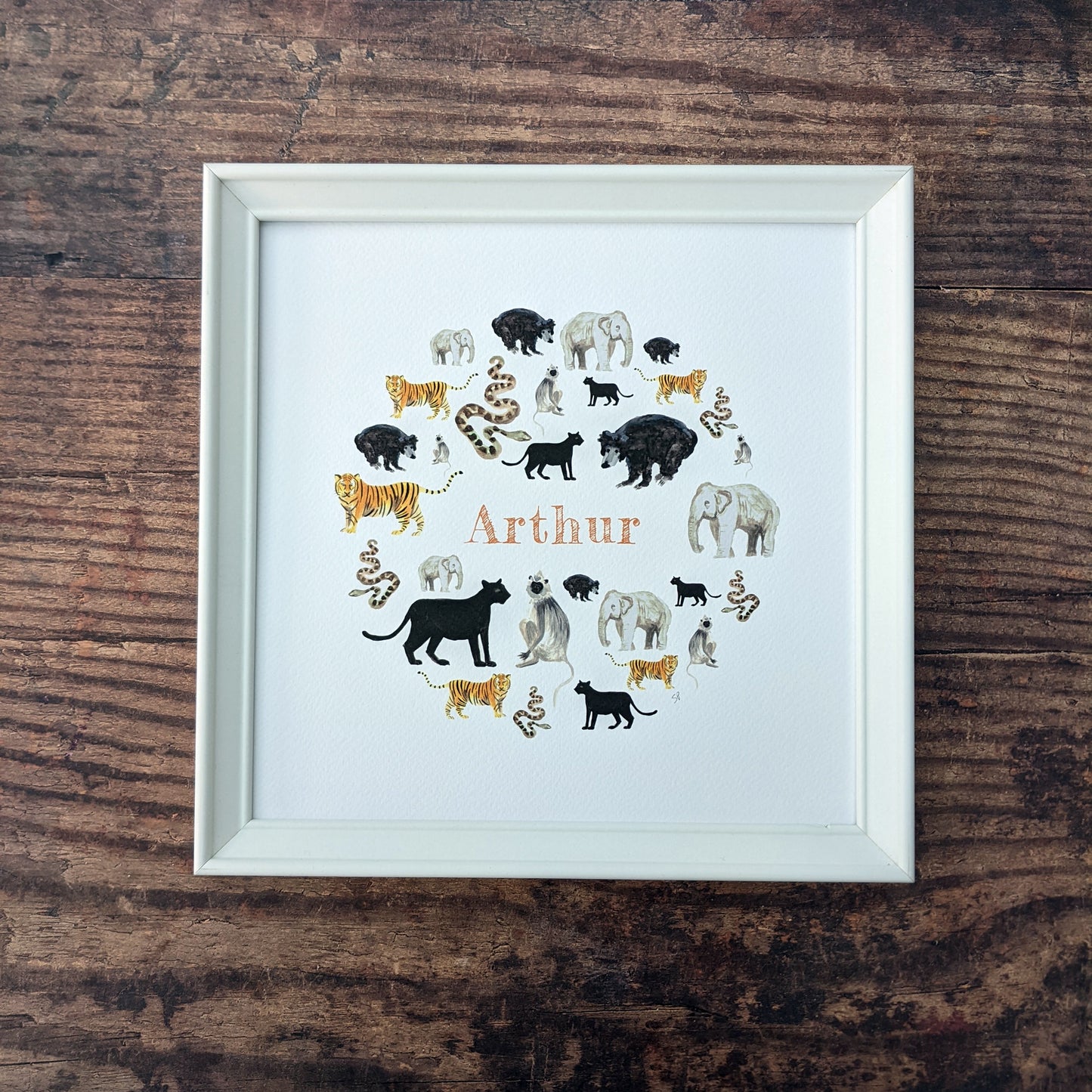 Personalised Watercolour Print - Indian Jungle
