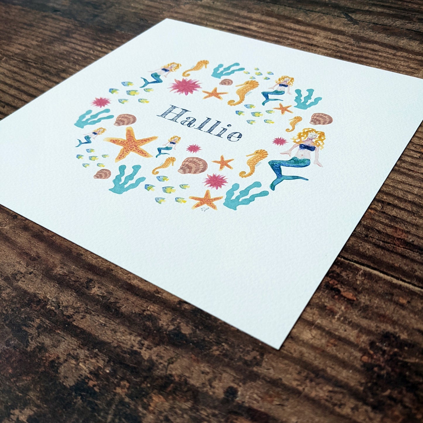 Personalised Watercolour Print - Mermaid Lagoon