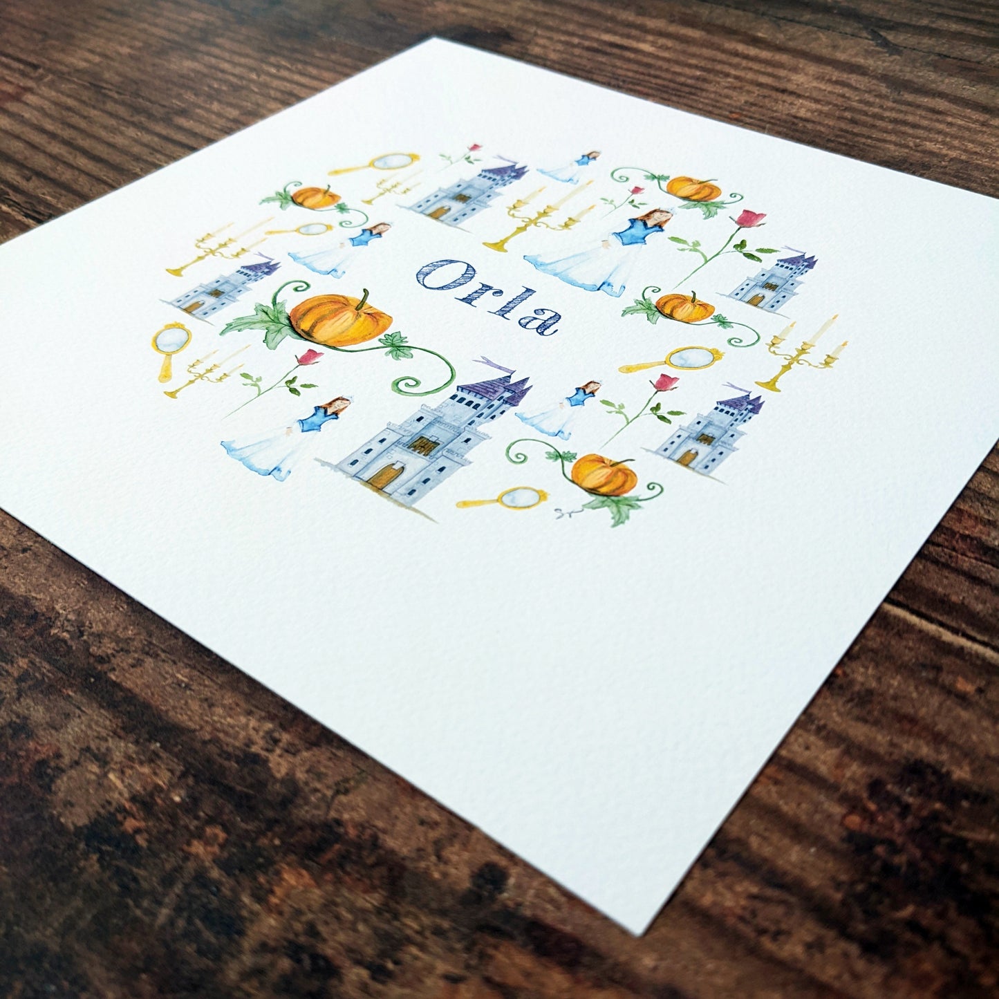 Personalised Watercolour Print - Fairytale Princess