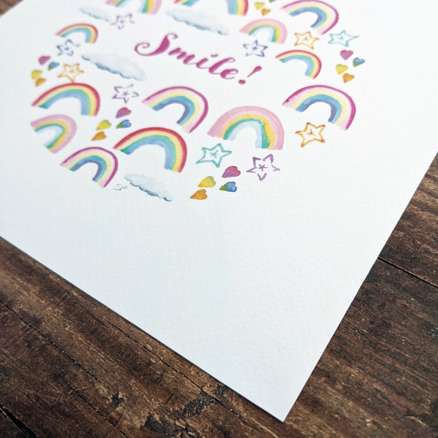 Watercolour Art Print - Rainbow sky