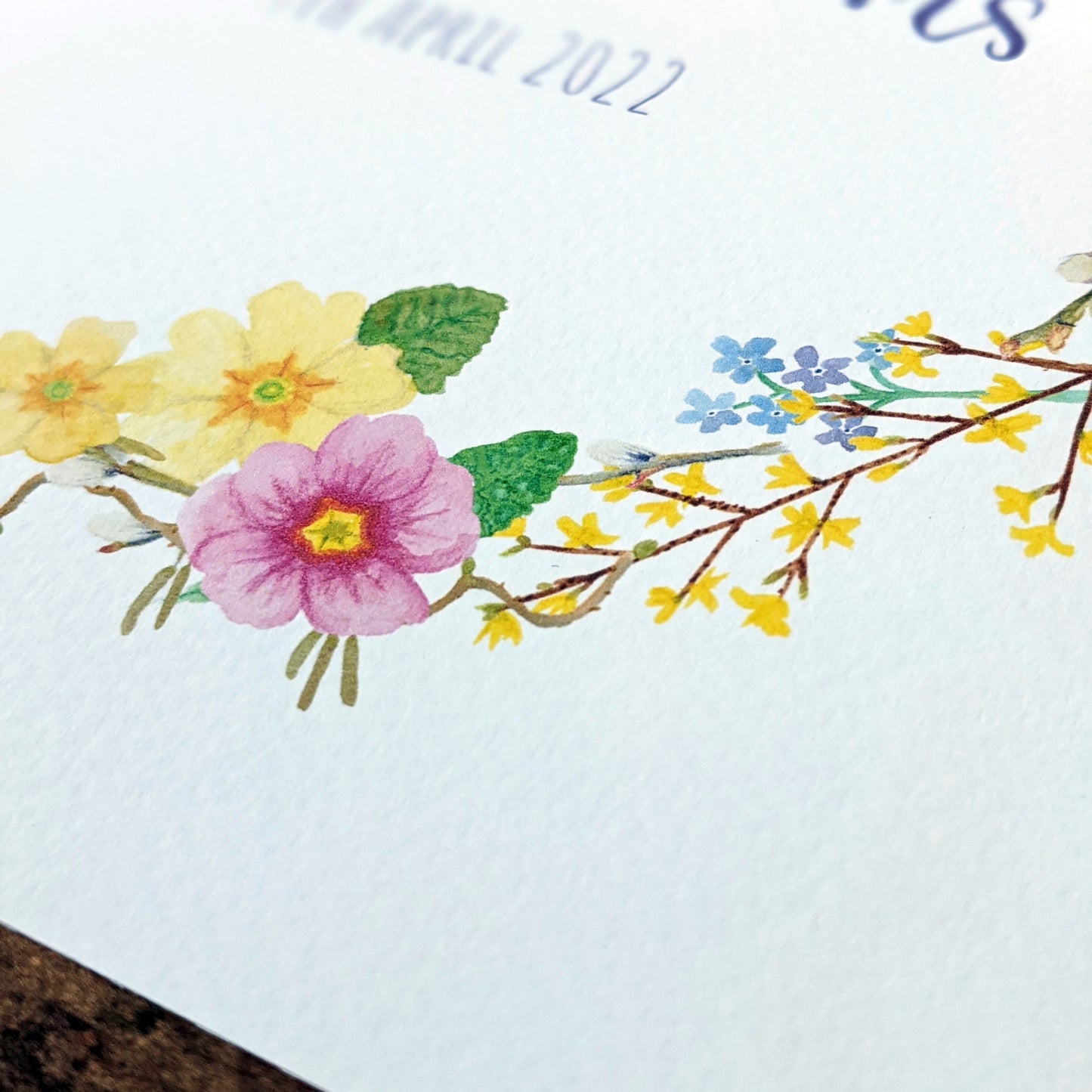 Personalised Spring Floral Wreath Art Print