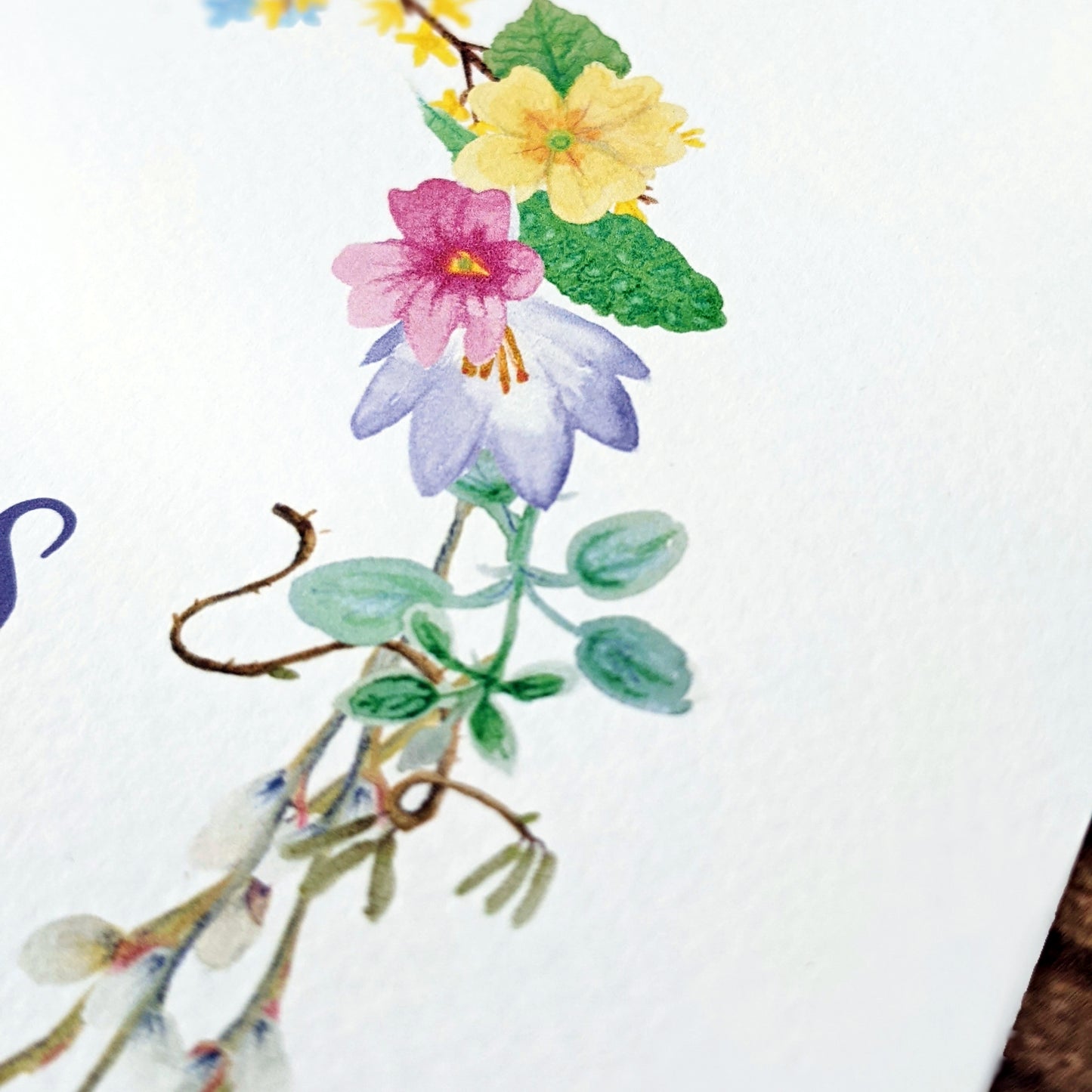 Personalised Spring Floral Wreath Art Print