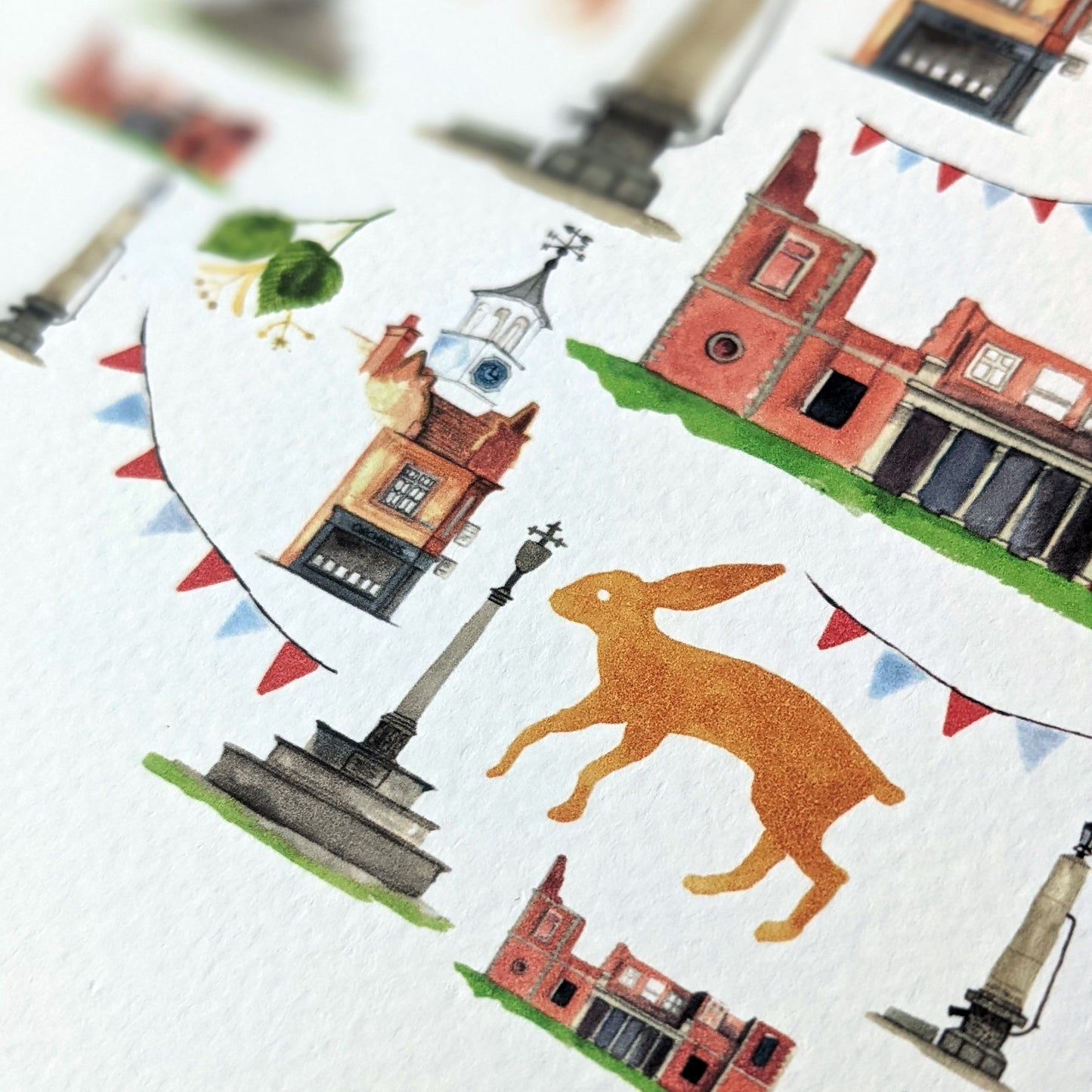 Watercolour Art Print - A Local Collection - Ampthill