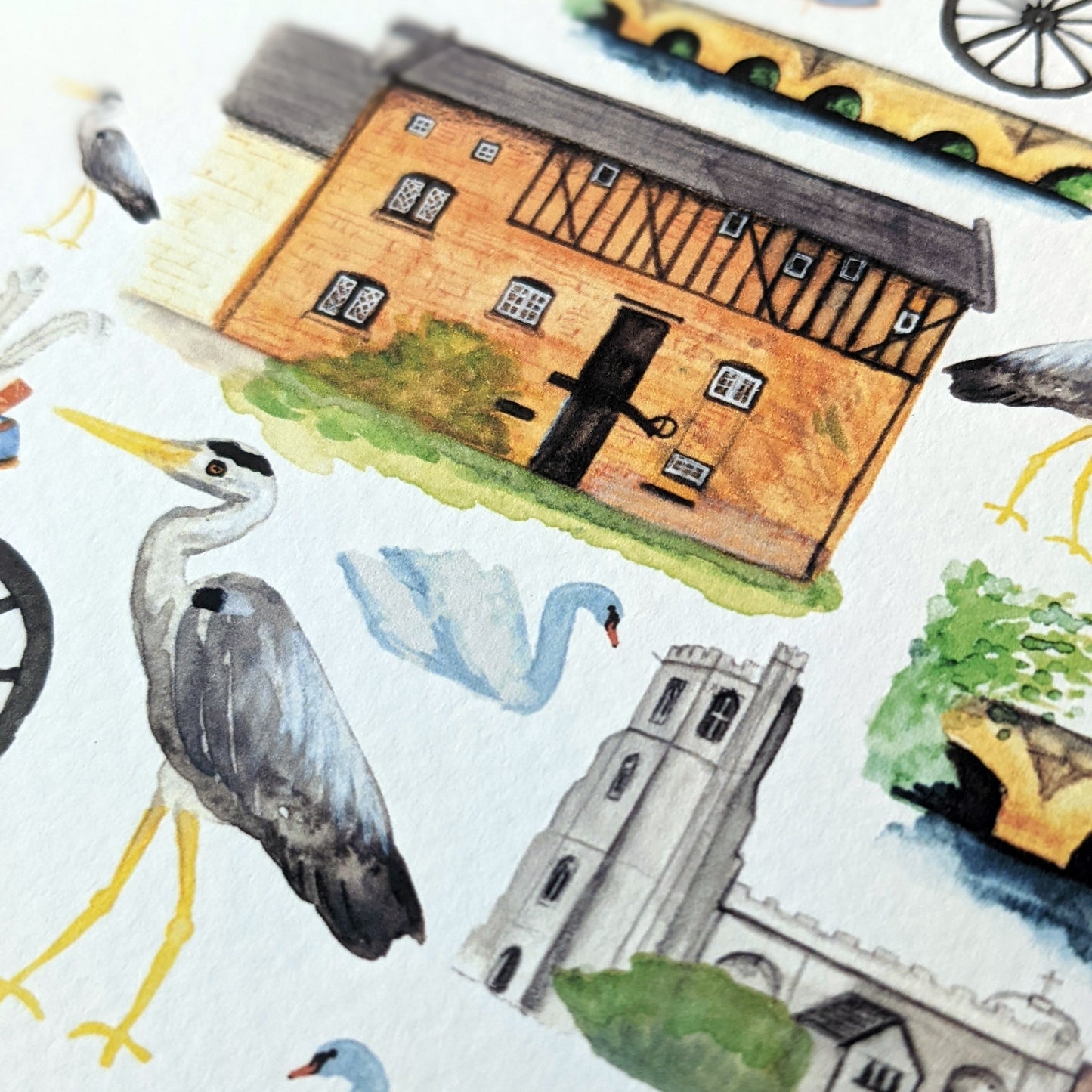 Watercolour Art Print - A Local Collection - Bromham