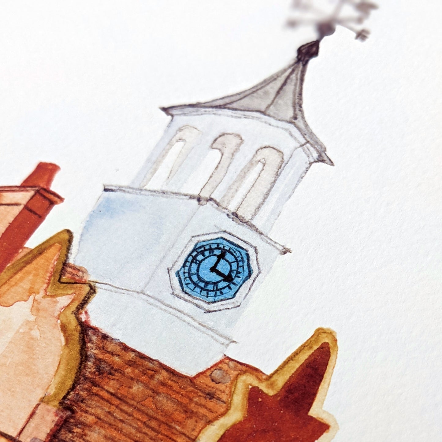 Watercolour Art Print - A Local Collection - The Clock Tower, Ampthill
