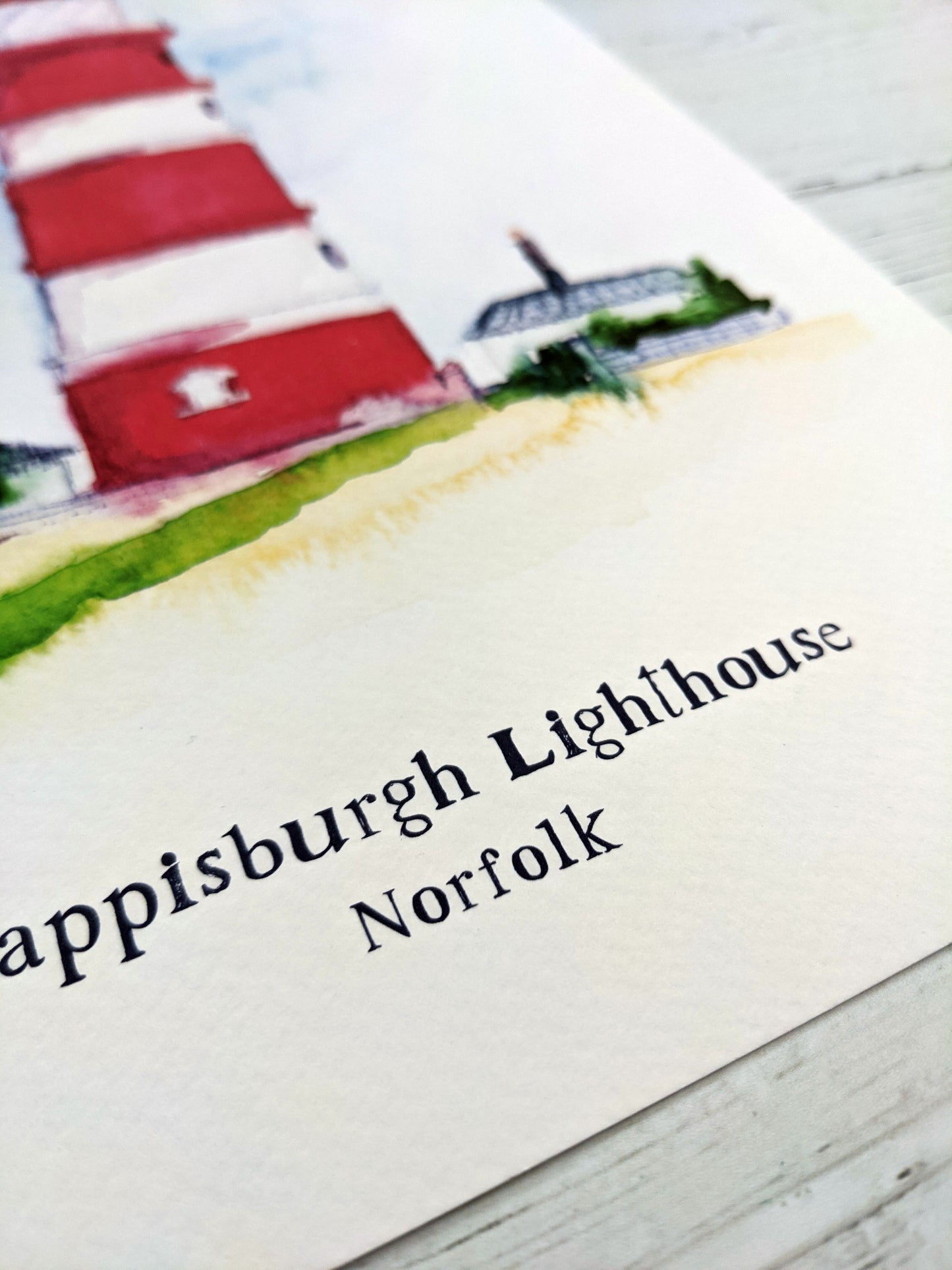 Watercolour Art Print - A Local Collection - Happisburgh Lighthouse, Norfolk