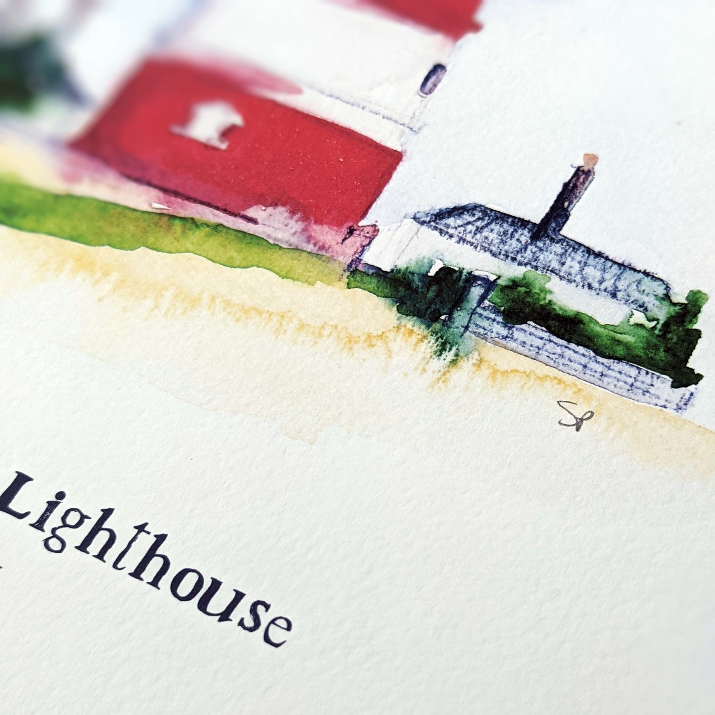 Watercolour Art Print - A Local Collection - Happisburgh Lighthouse, Norfolk